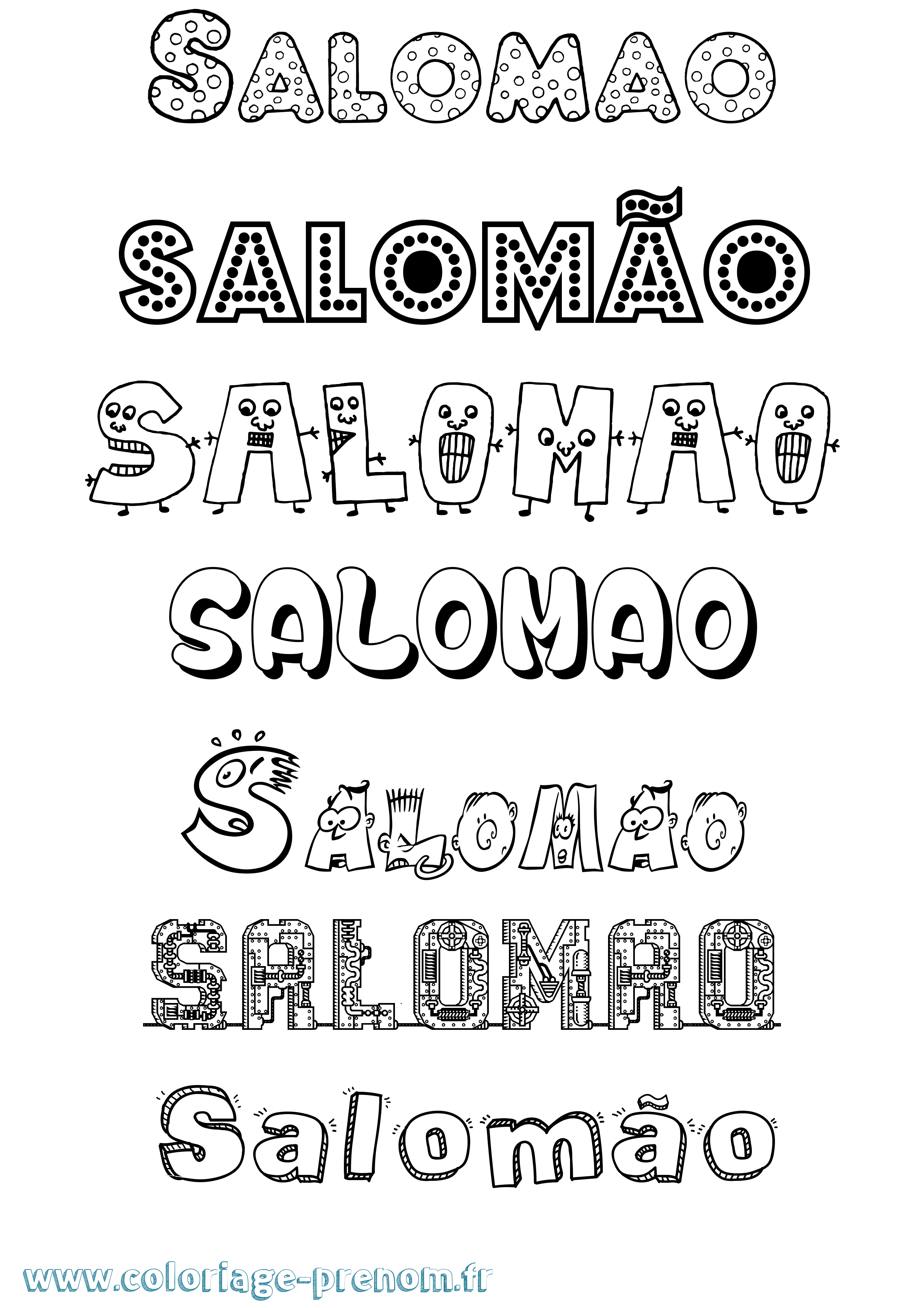 Coloriage Salomão Fun Coloriage prénom Salomão Fun