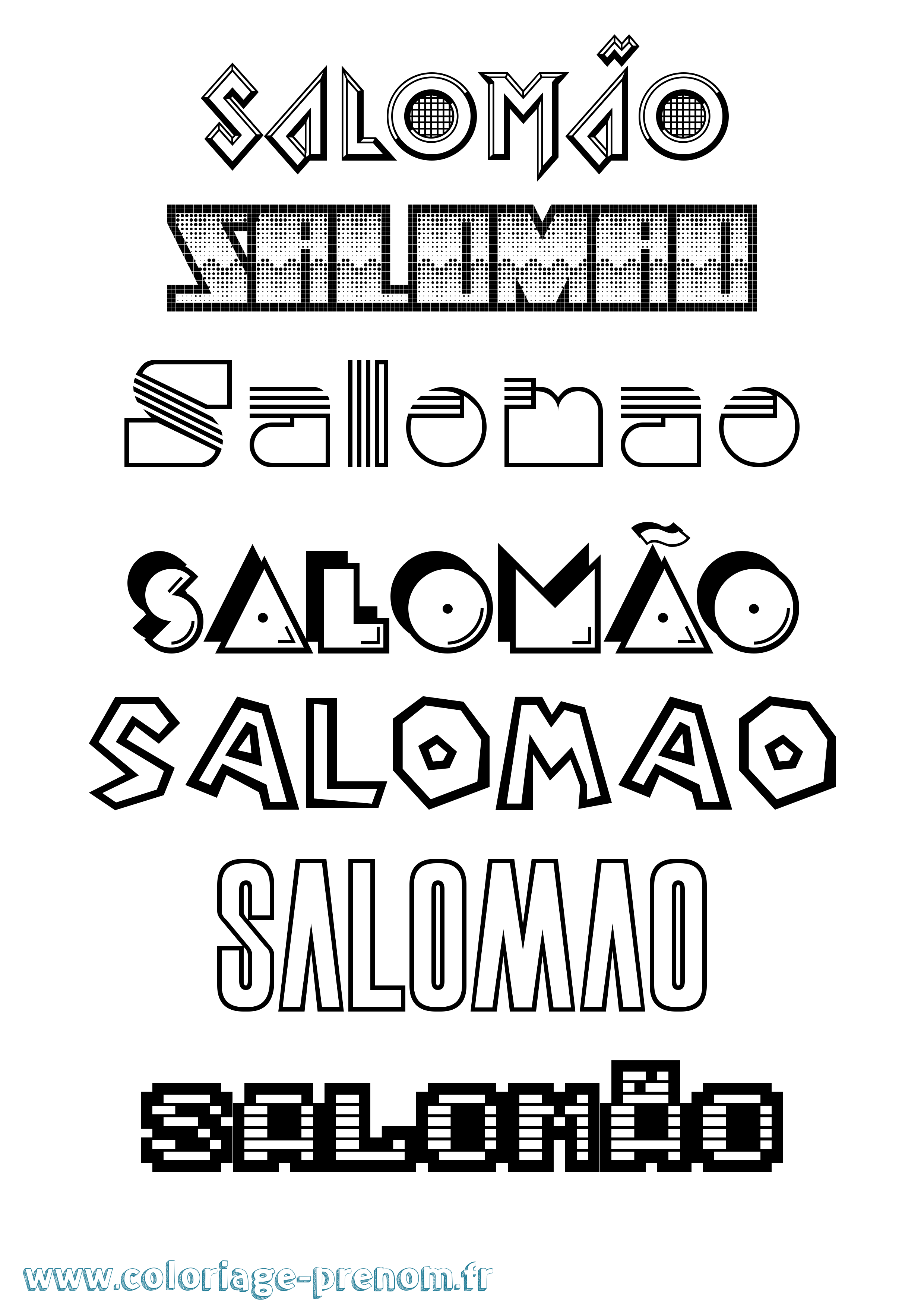 Coloriage Salomão Jeux Vidéos Coloriage prénom Salomão Jeux Vidéos