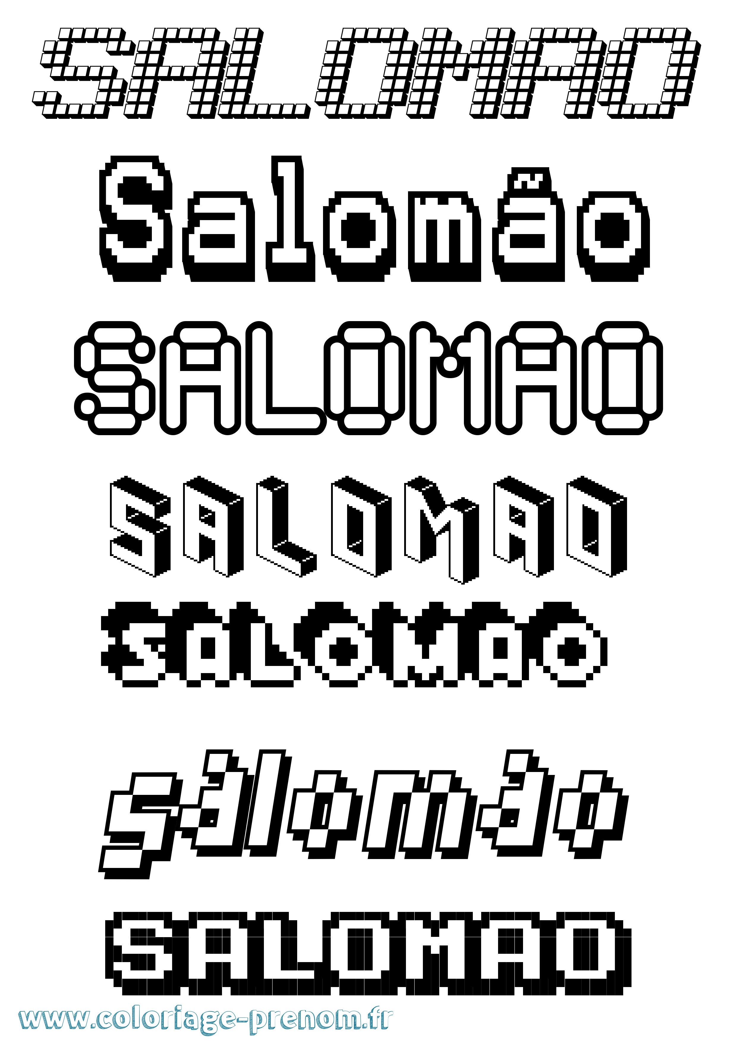 Coloriage Salomão Pixel Coloriage prénom Salomão Pixel