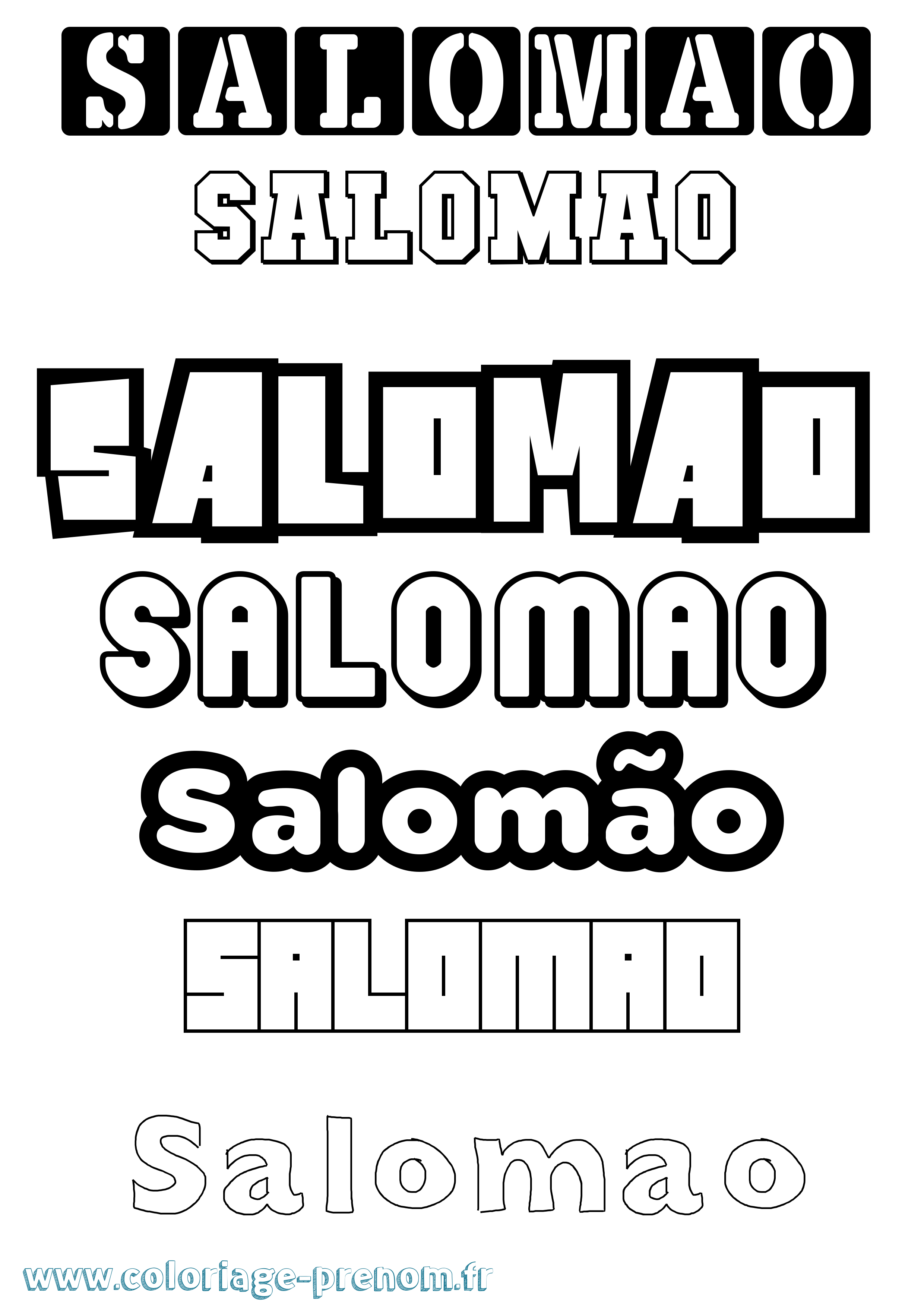 Coloriage Salomão Simple Coloriage prénom Salomão Simple