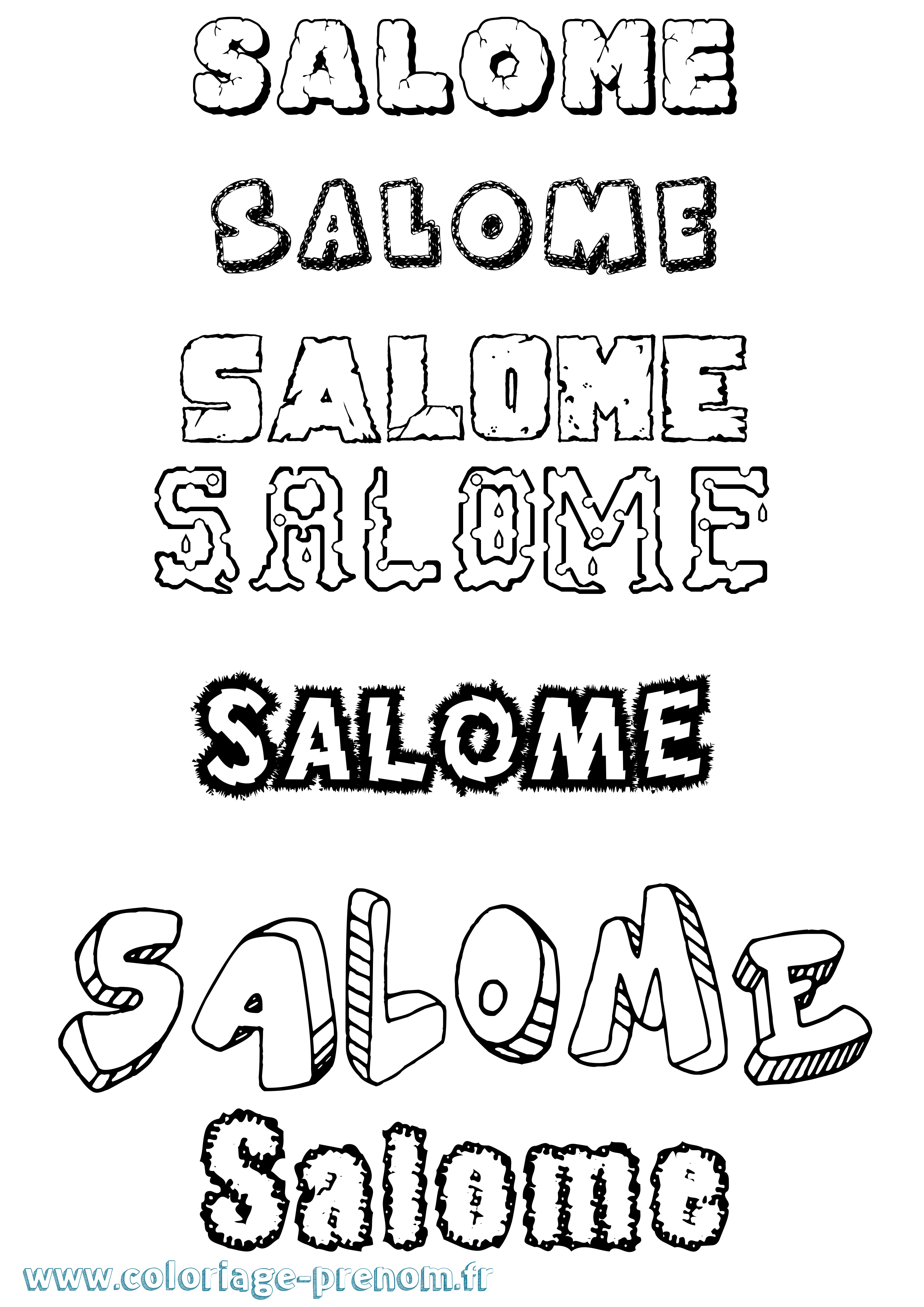 Coloriage prénom Salome Destructuré