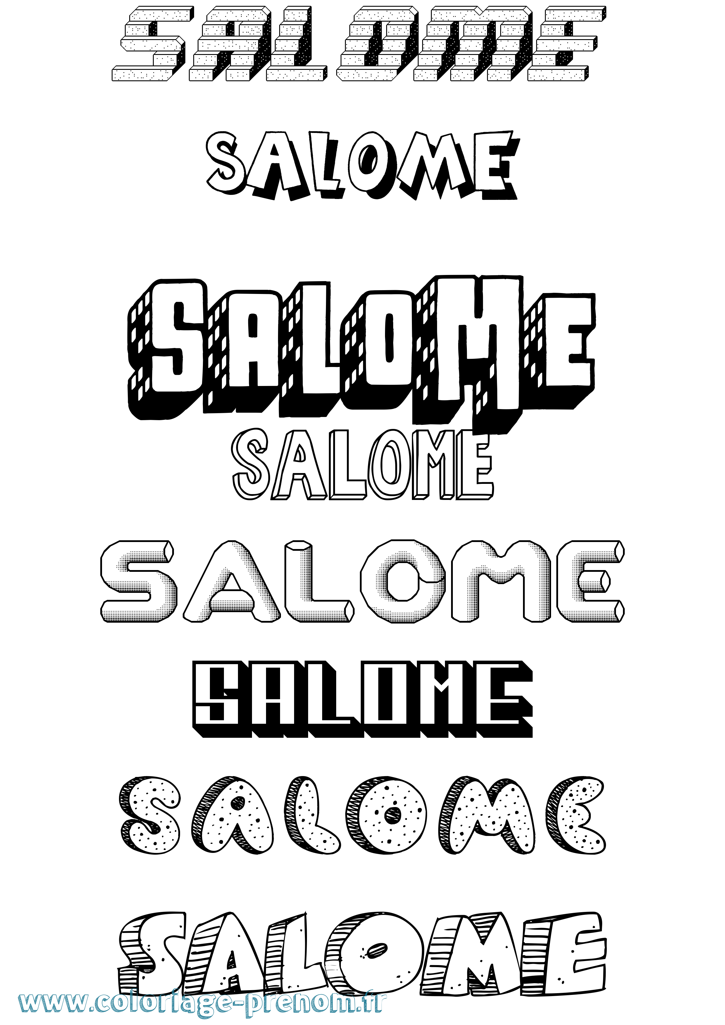 Coloriage prénom Salome Effet 3D