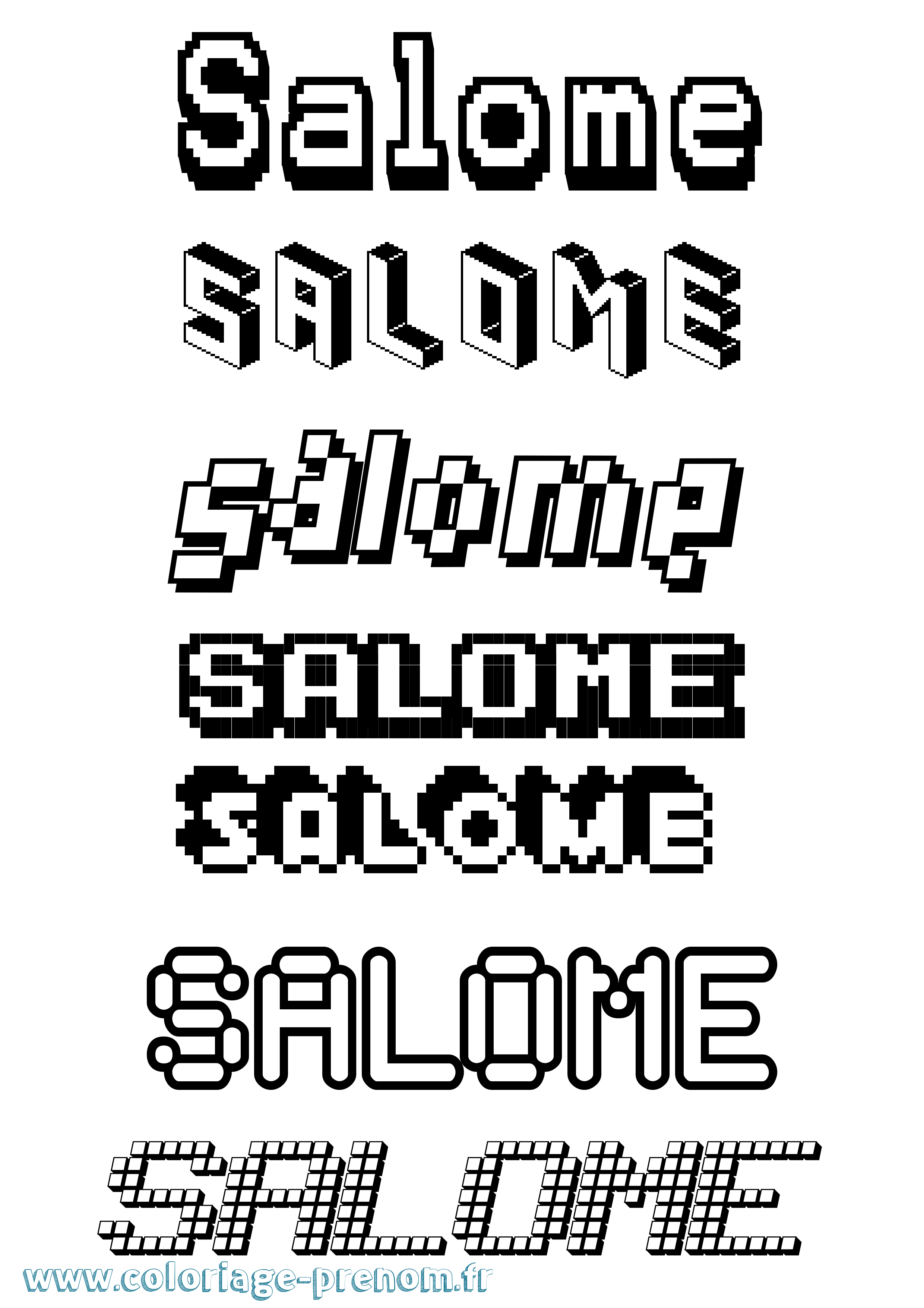 Coloriage prénom Salome Pixel