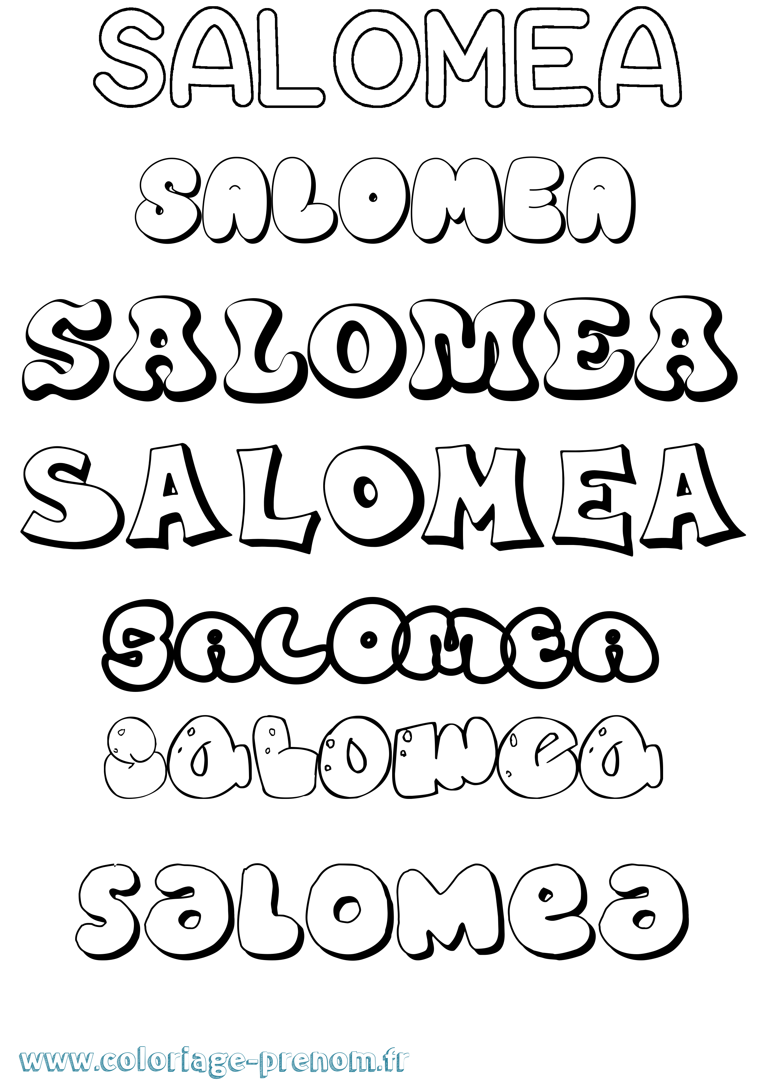 Coloriage prénom Salomea Bubble