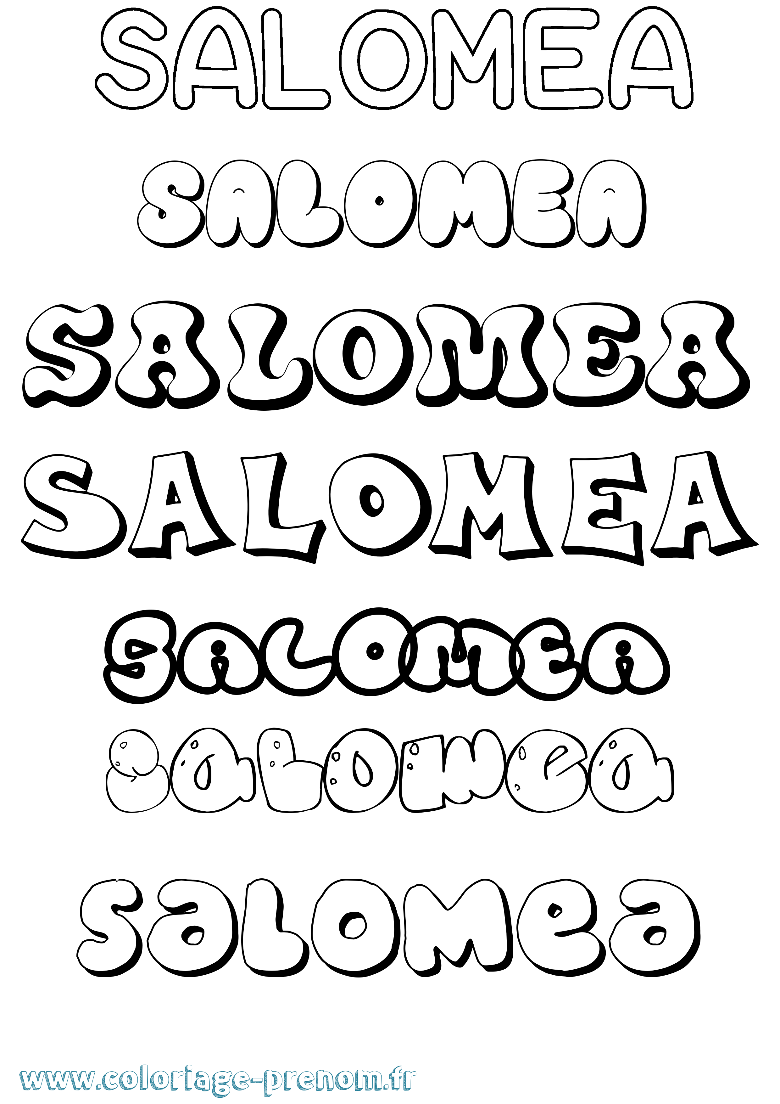 Coloriage Salomea Bubble Coloriage prénom Salomea Bubble