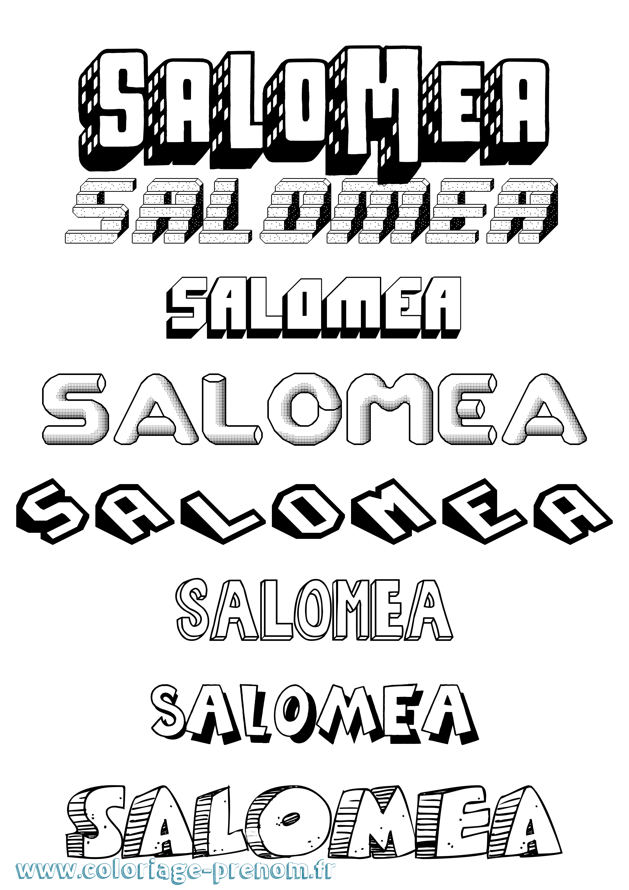 Coloriage Salomea Effet 3D Coloriage prénom Salomea Effet 3D
