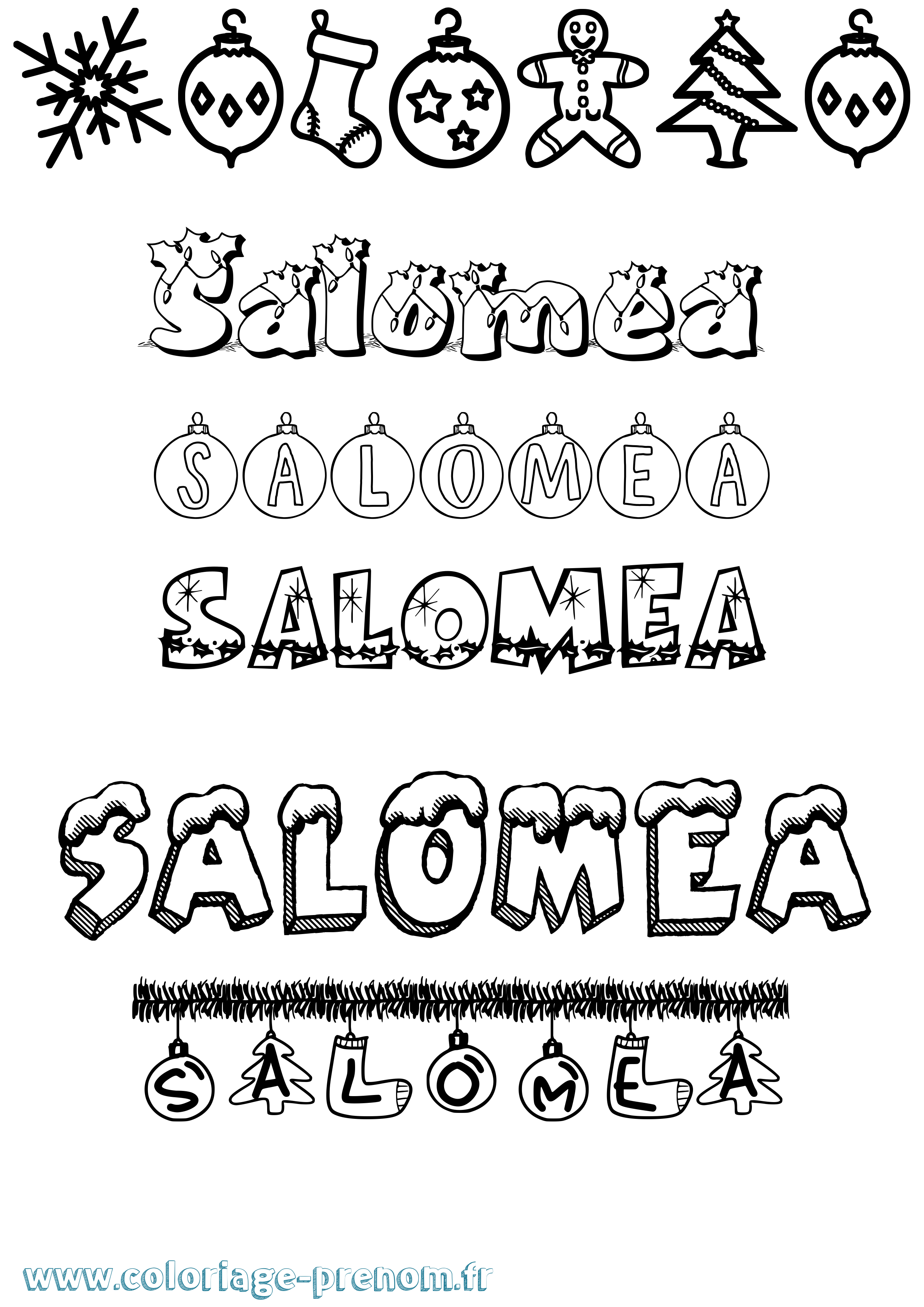 Coloriage Salomea Noël Coloriage prénom Salomea Noël