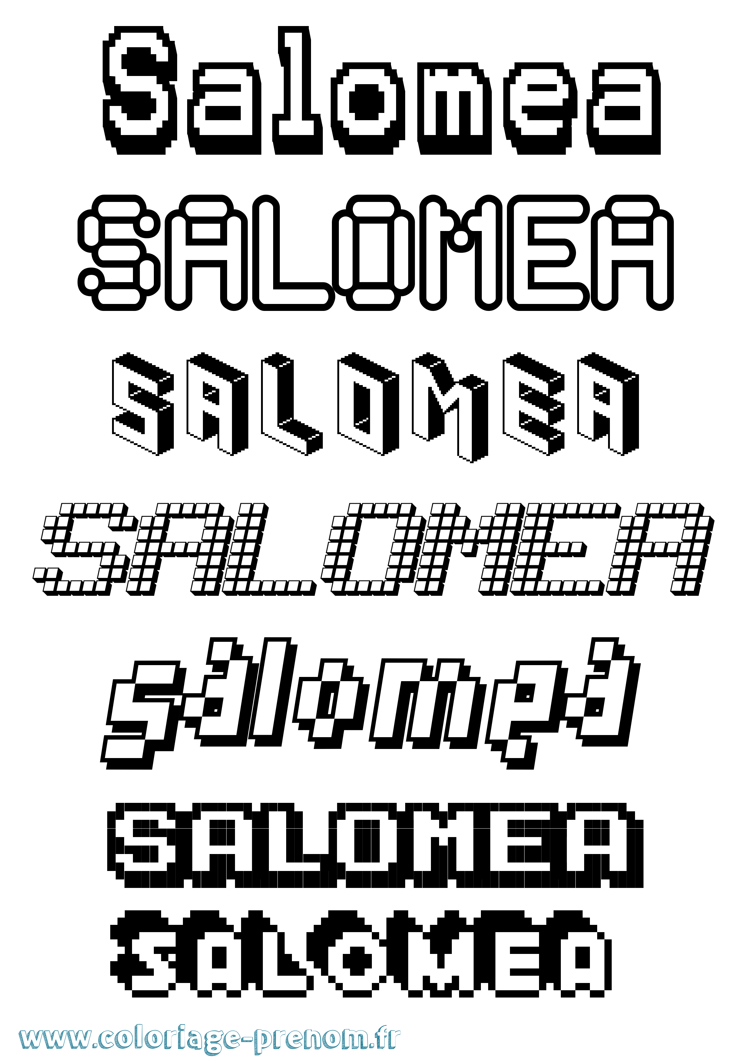 Coloriage prénom Salomea Pixel