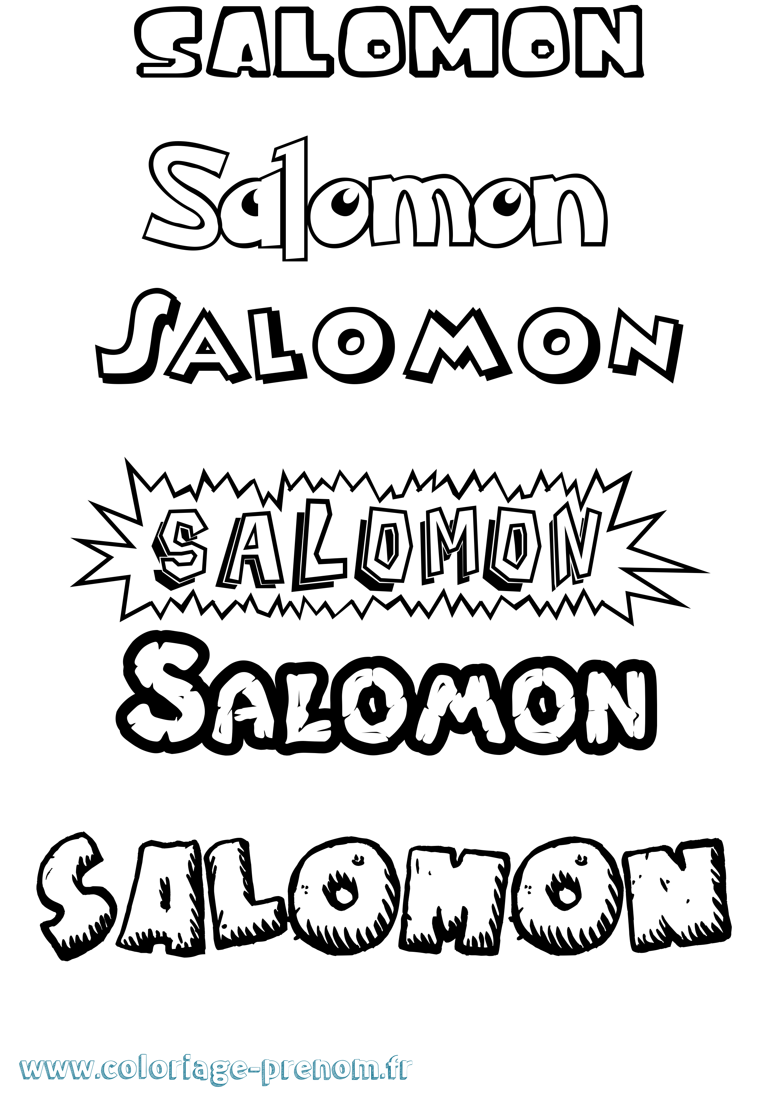Coloriage prénom Salomon Dessin Animé