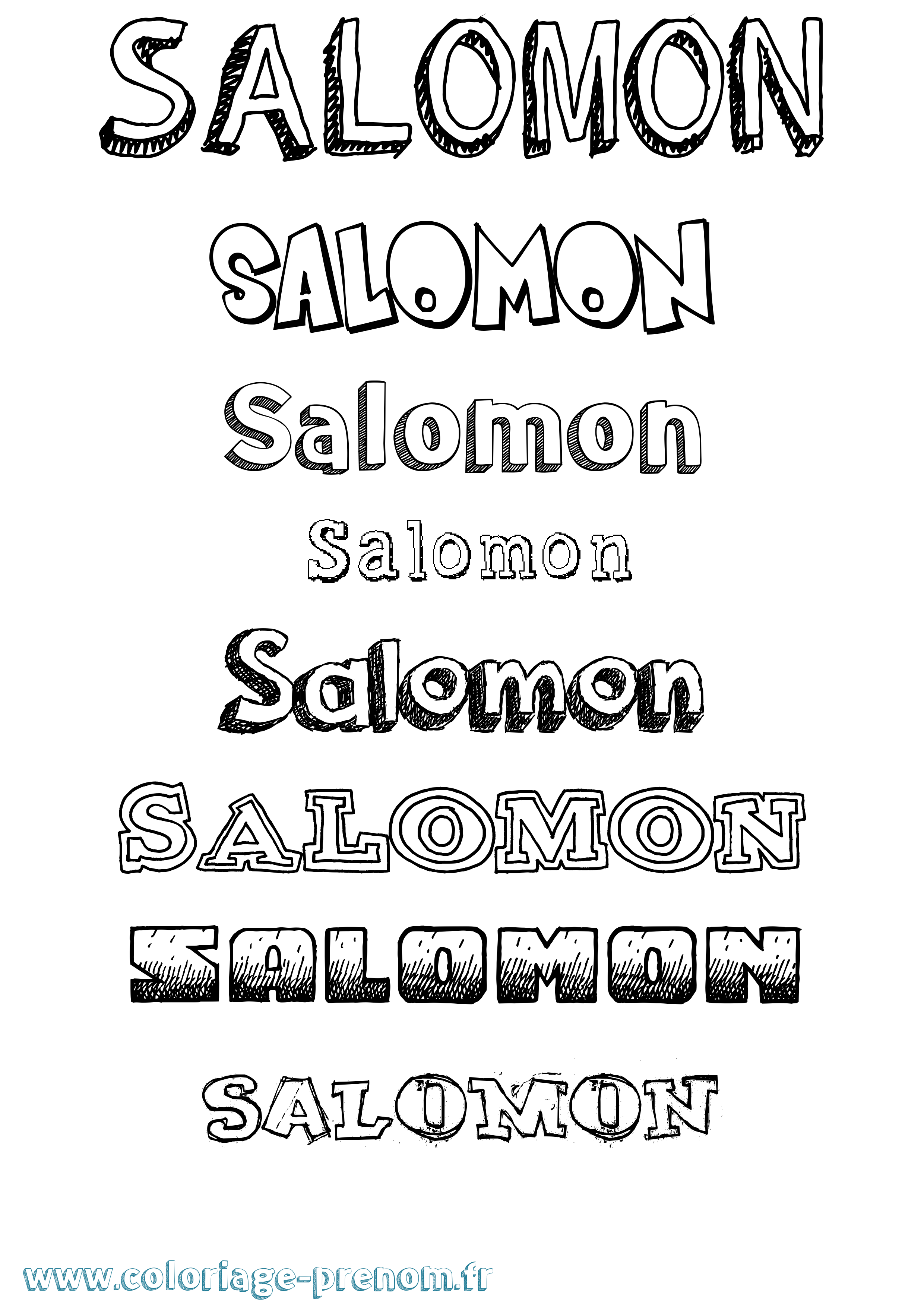 Coloriage prénom Salomon Dessiné