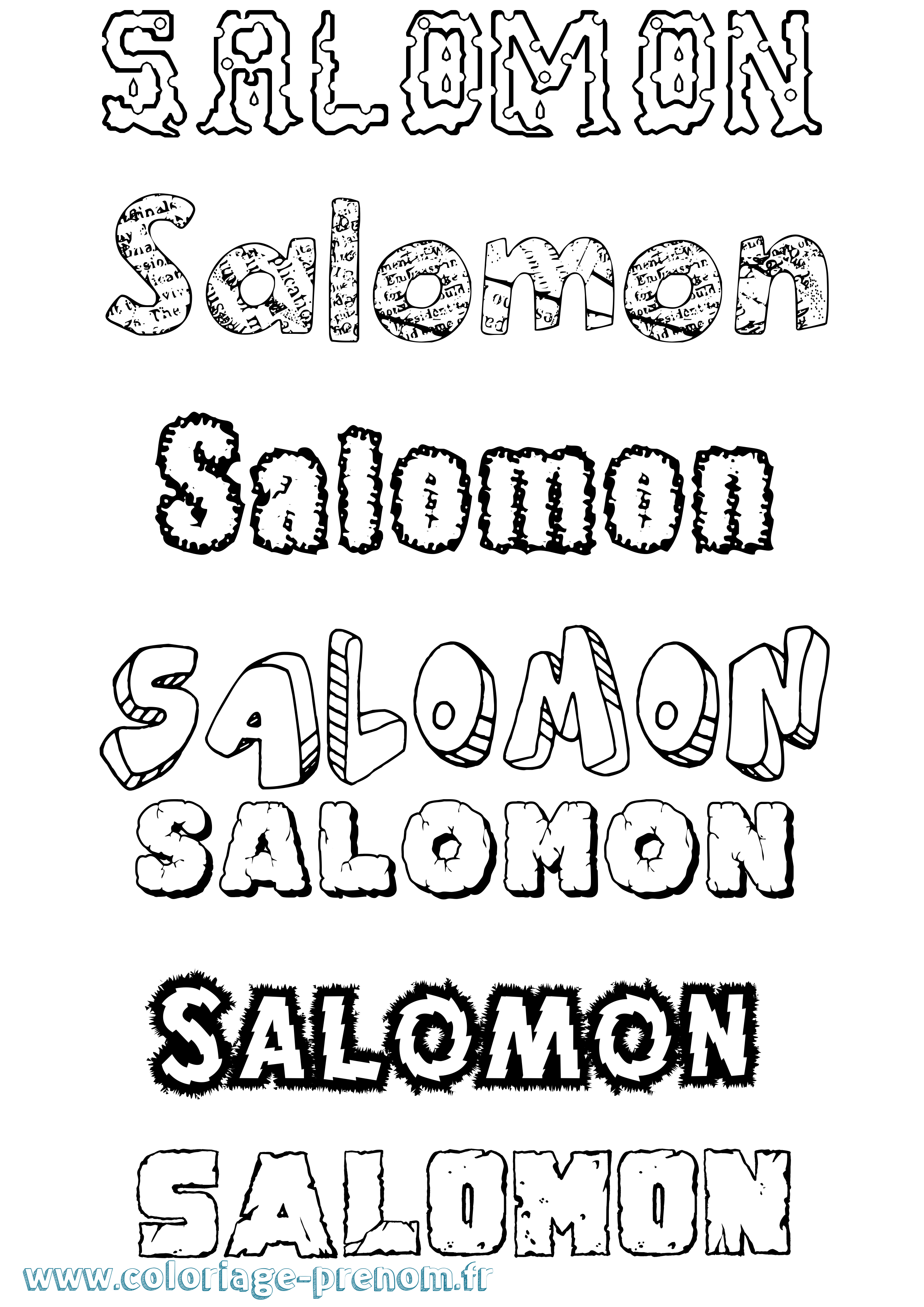 Coloriage prénom Salomon Destructuré