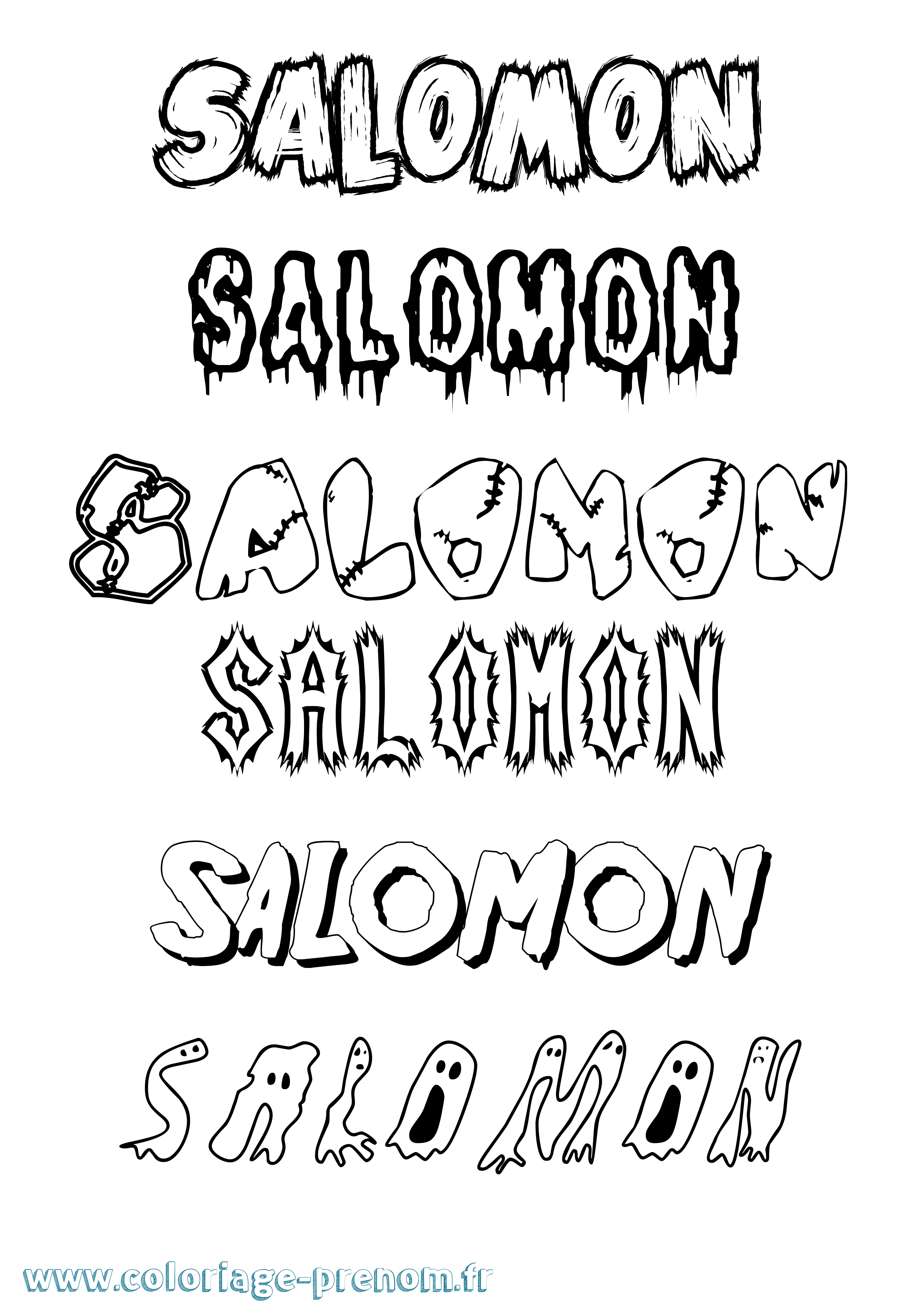 Coloriage prénom Salomon Frisson