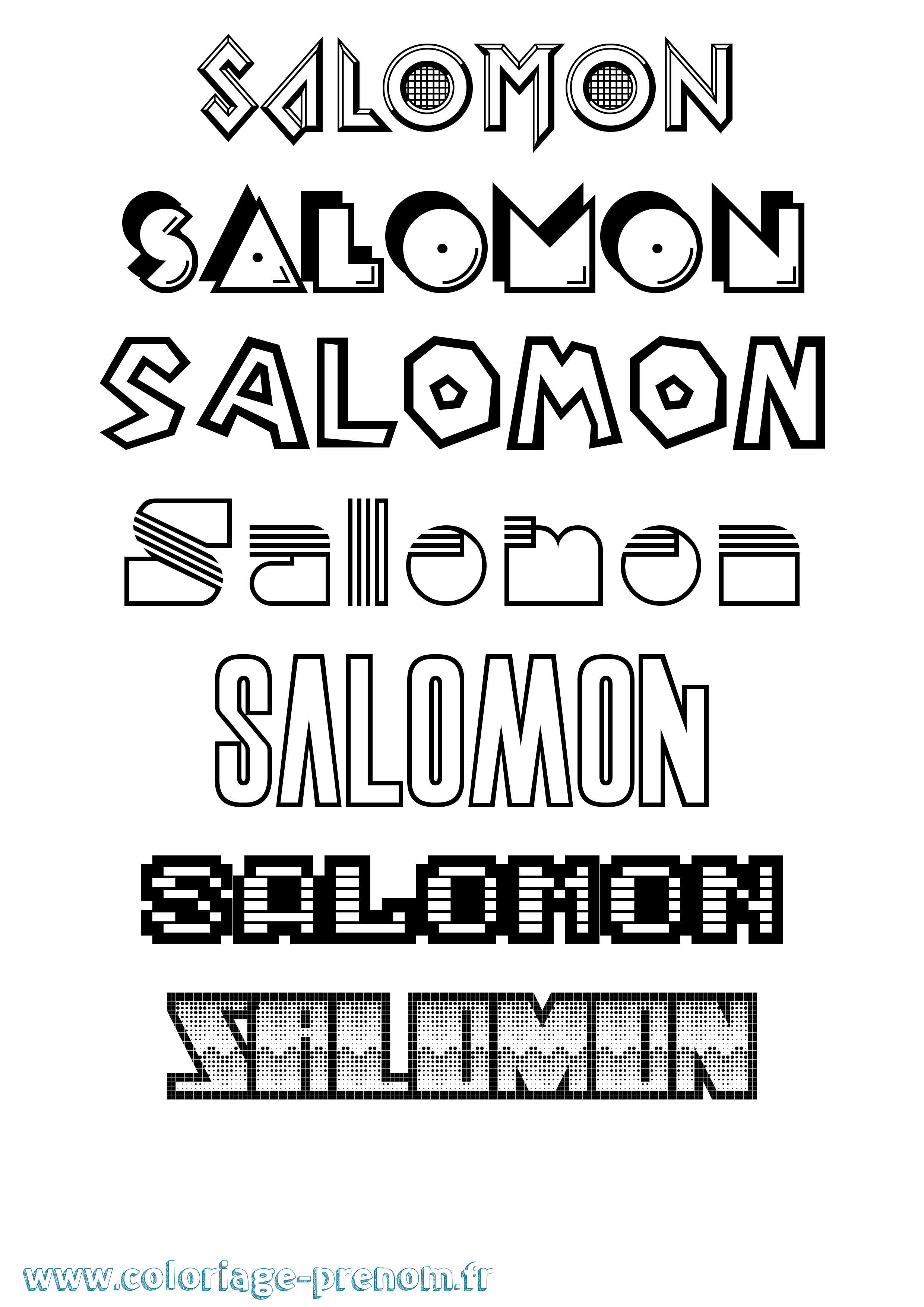 Coloriage prénom Salomon Jeux Vidéos