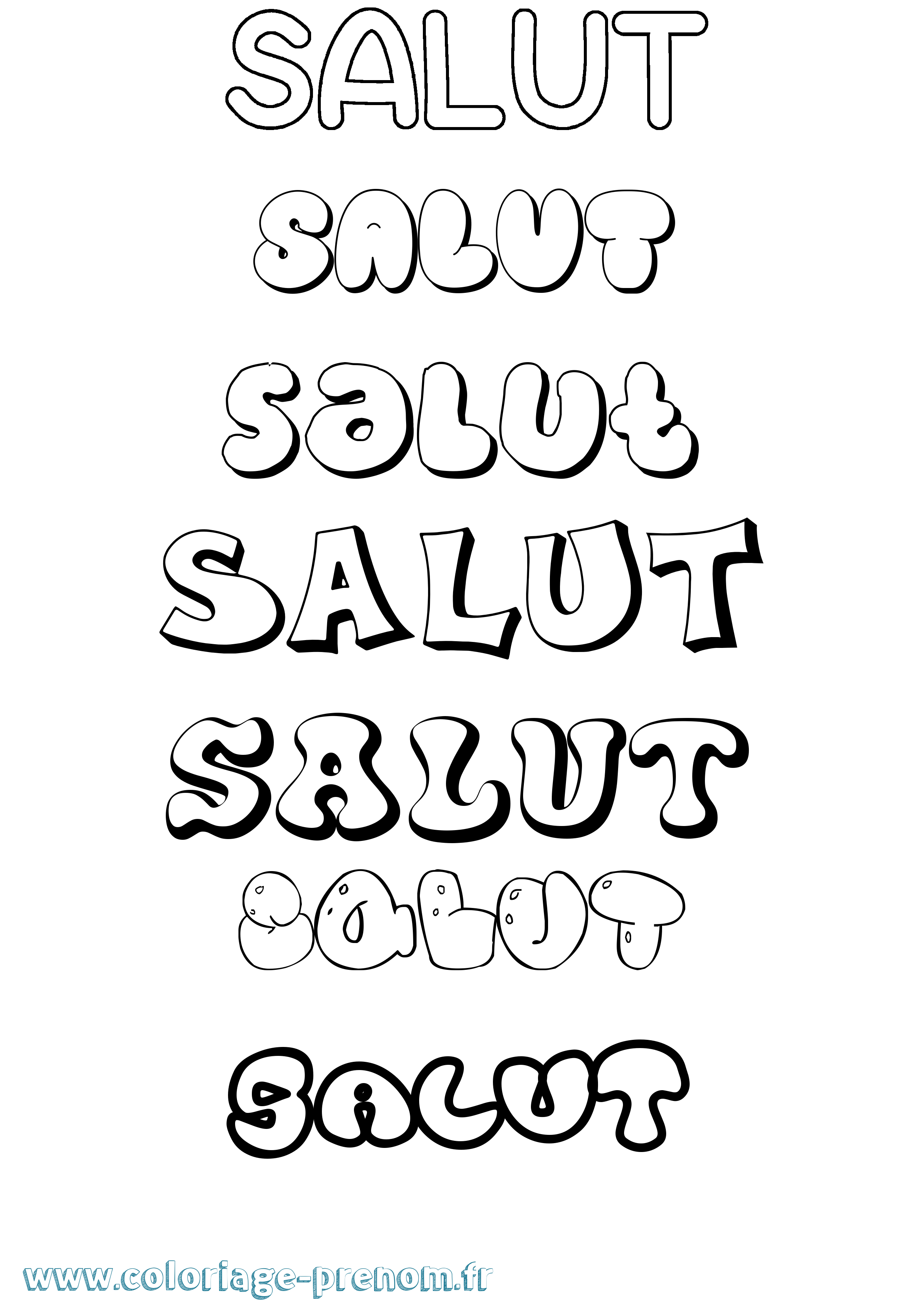 Coloriage Salut Bubble Coloriage prénom Salut Bubble