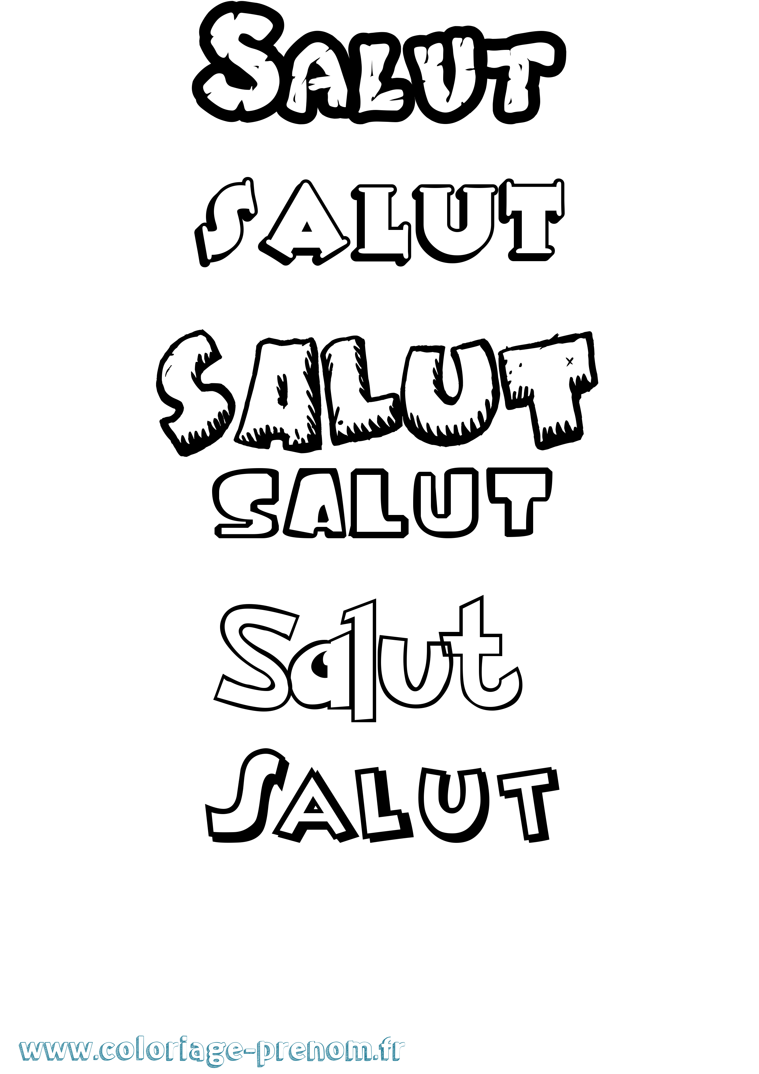 Coloriage Salut Dessin Animé Coloriage prénom Salut Dessin Animé