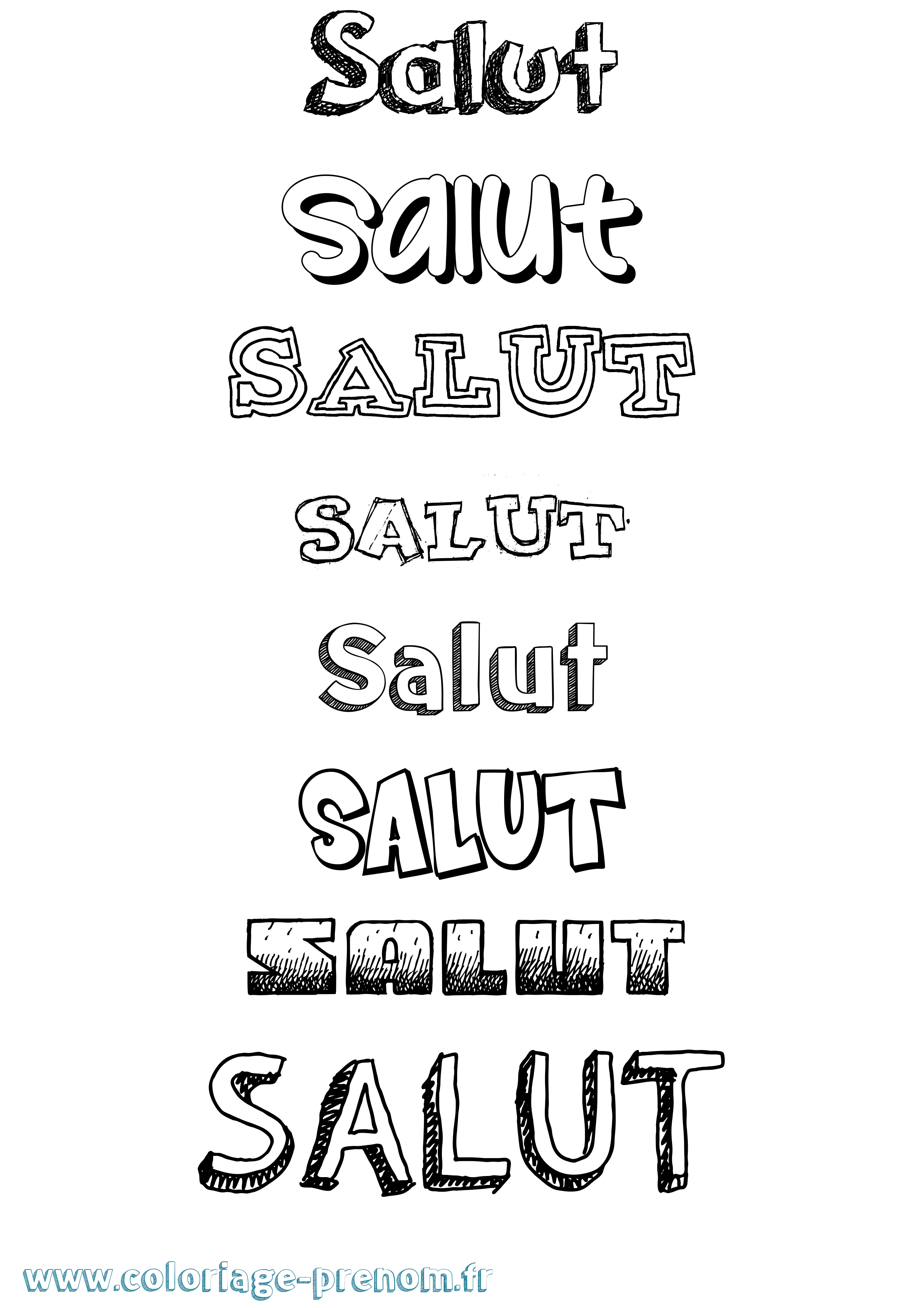 Coloriage Salut Dessiné Coloriage prénom Salut Dessiné