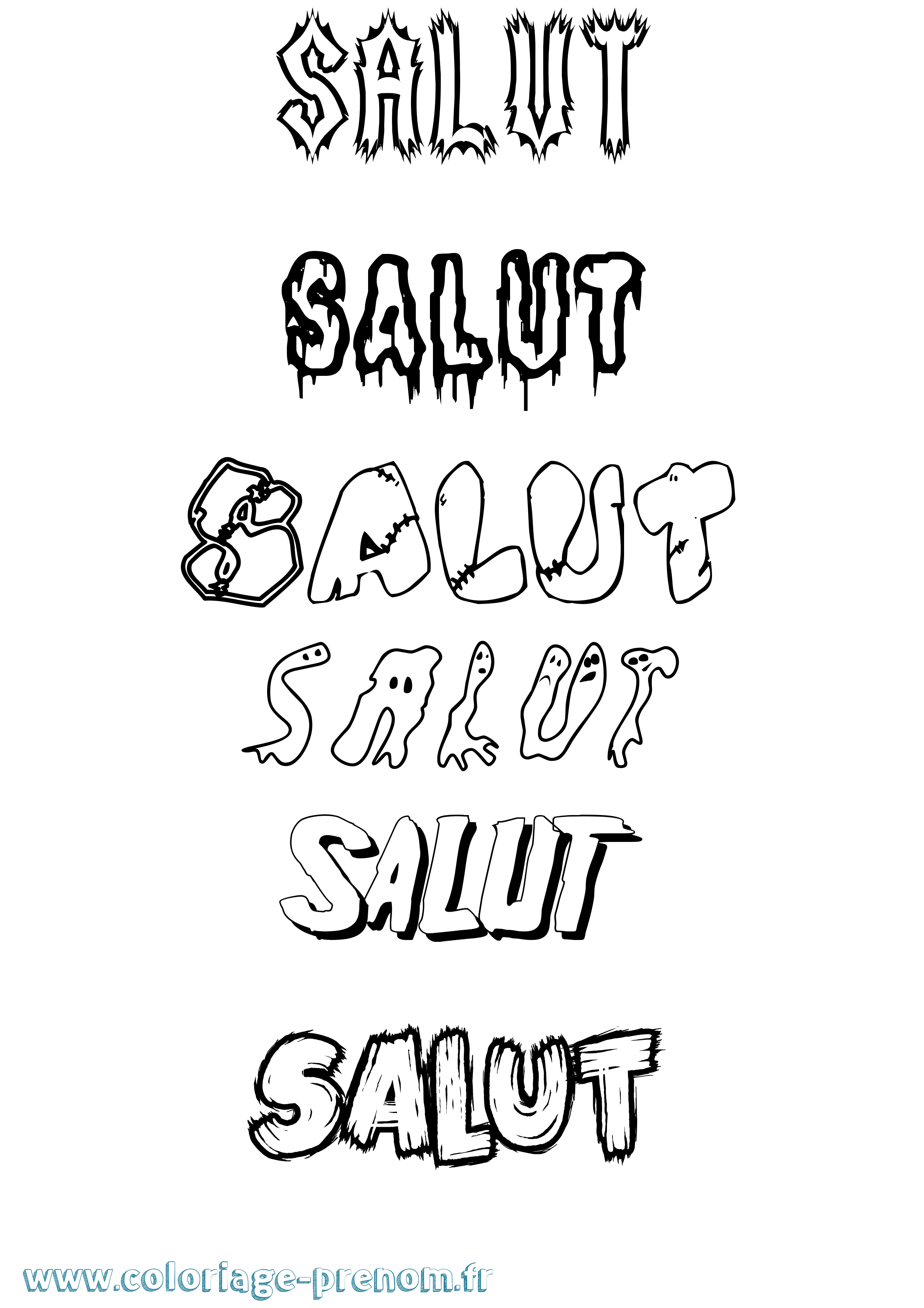 Coloriage Salut Frisson Coloriage prénom Salut Frisson