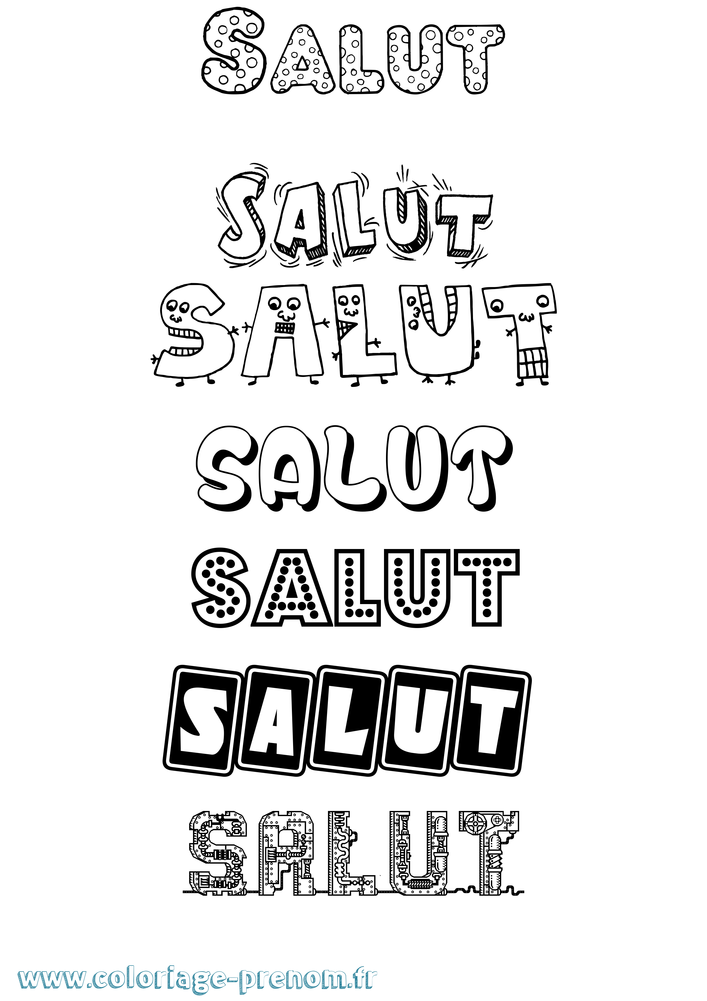 Coloriage Salut Fun Coloriage prénom Salut Fun
