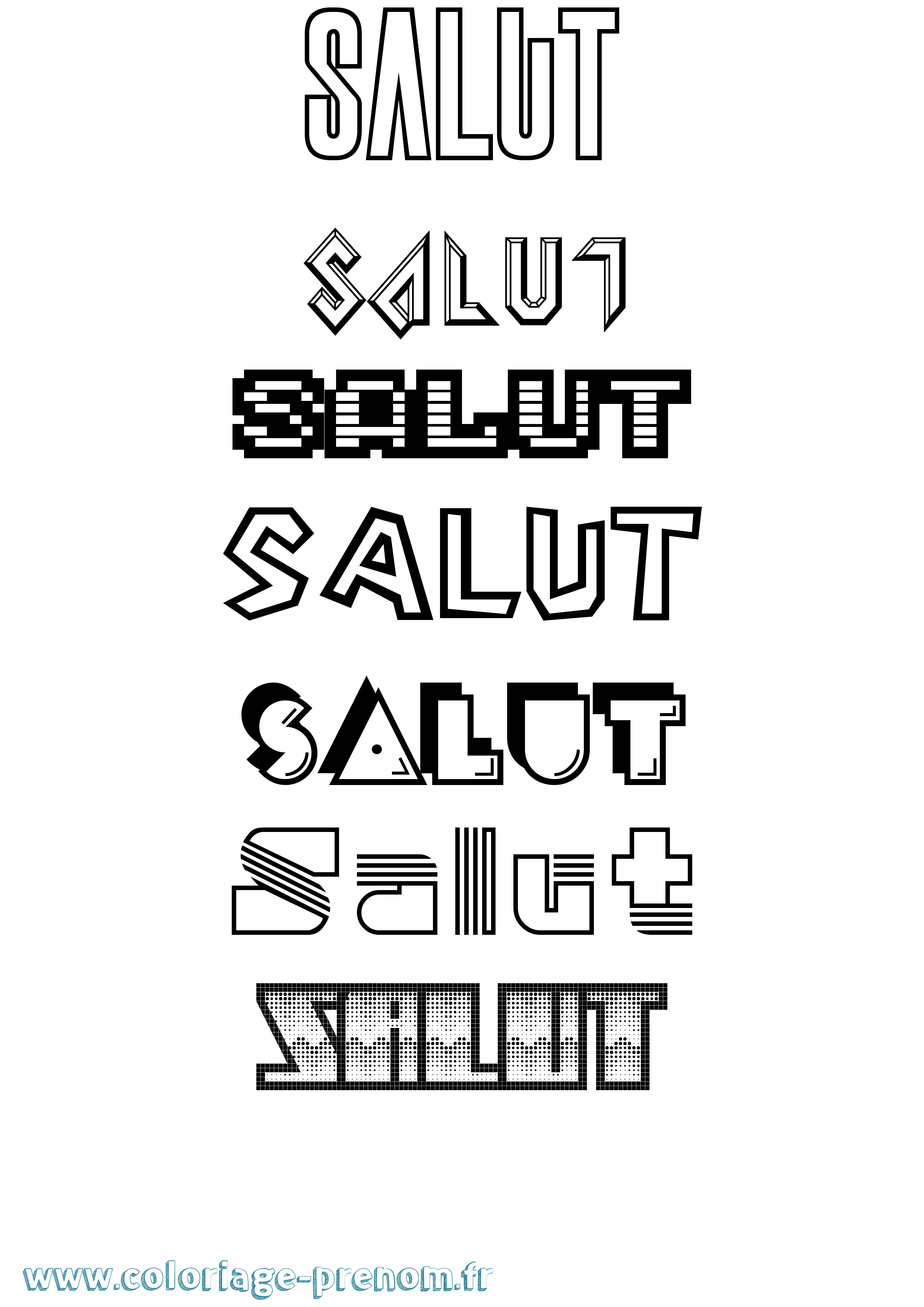 Coloriage Salut Jeux Vidéos Coloriage prénom Salut Jeux Vidéos