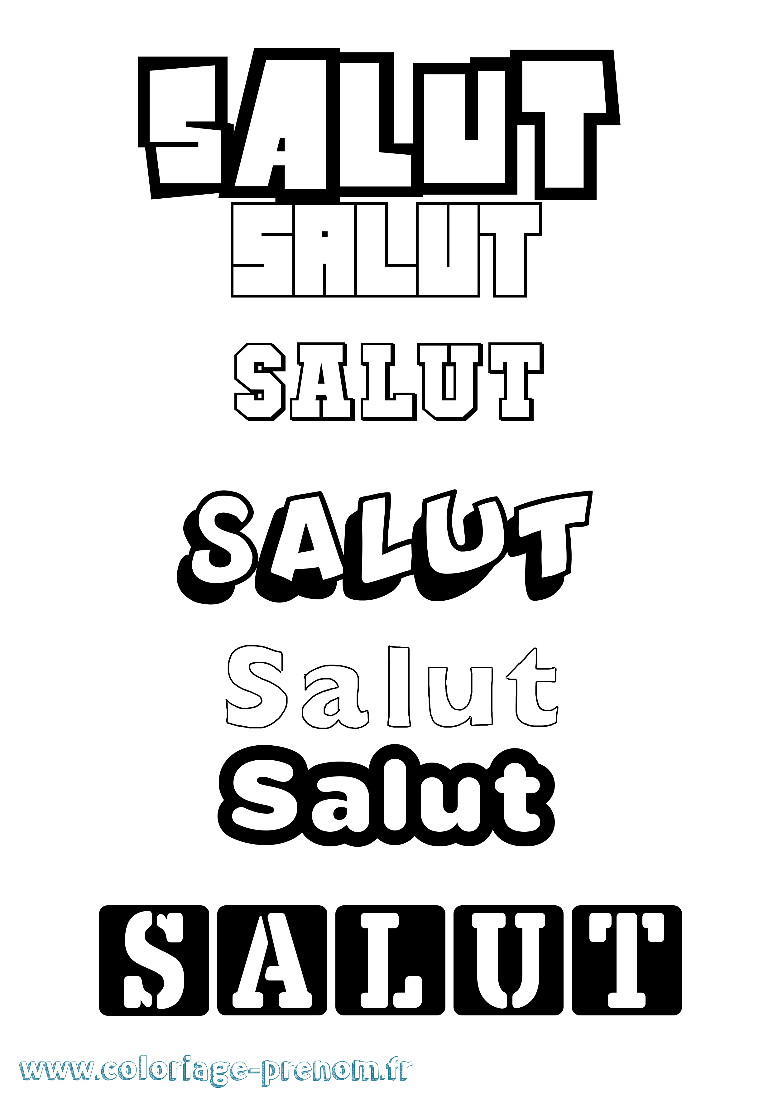 Coloriage Salut Simple Coloriage prénom Salut Simple