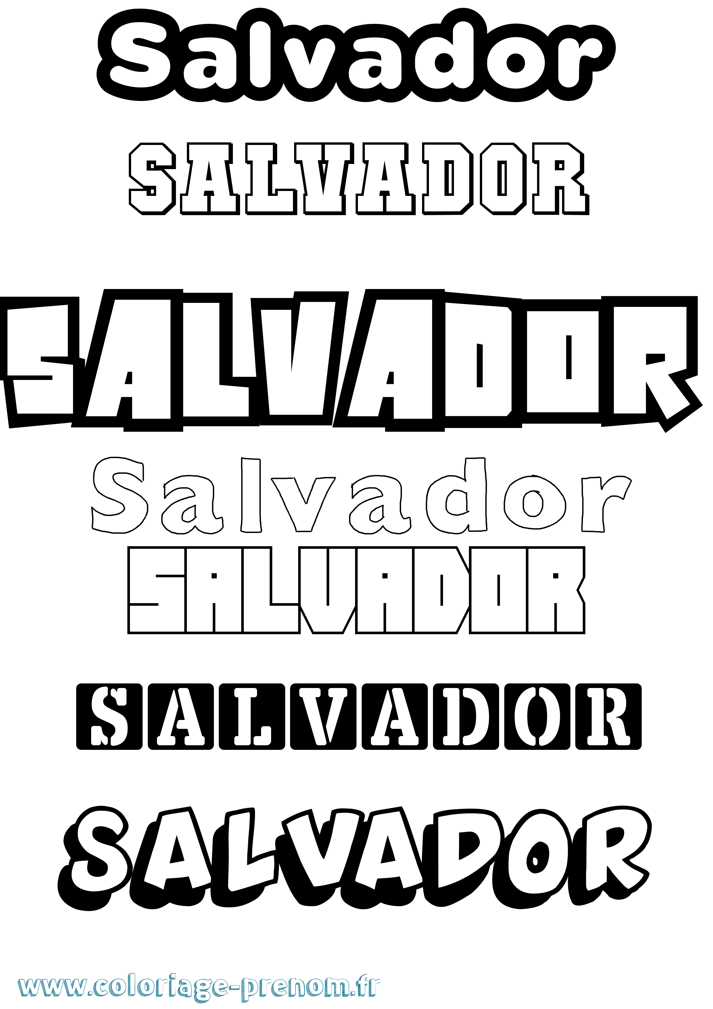 Coloriage prénom Salvador Simple