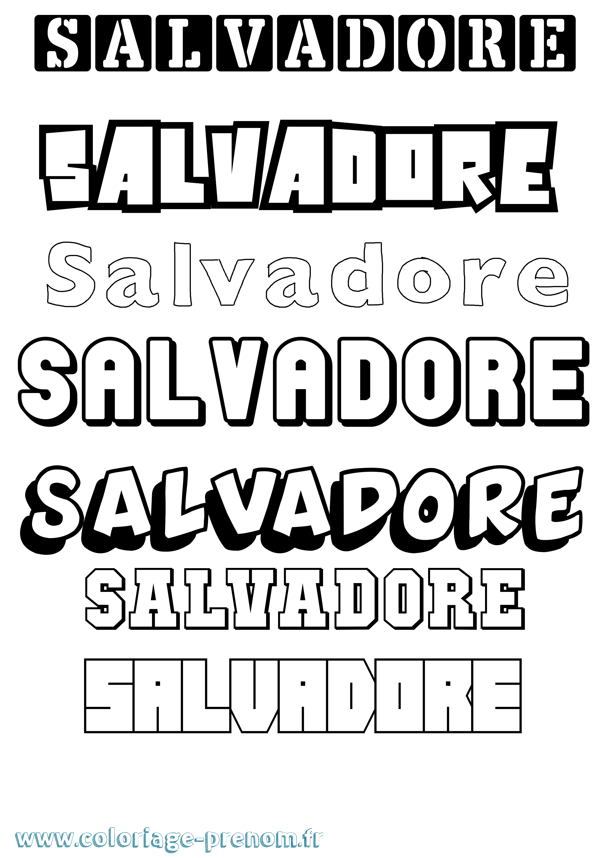 Coloriage prénom Salvadore Simple