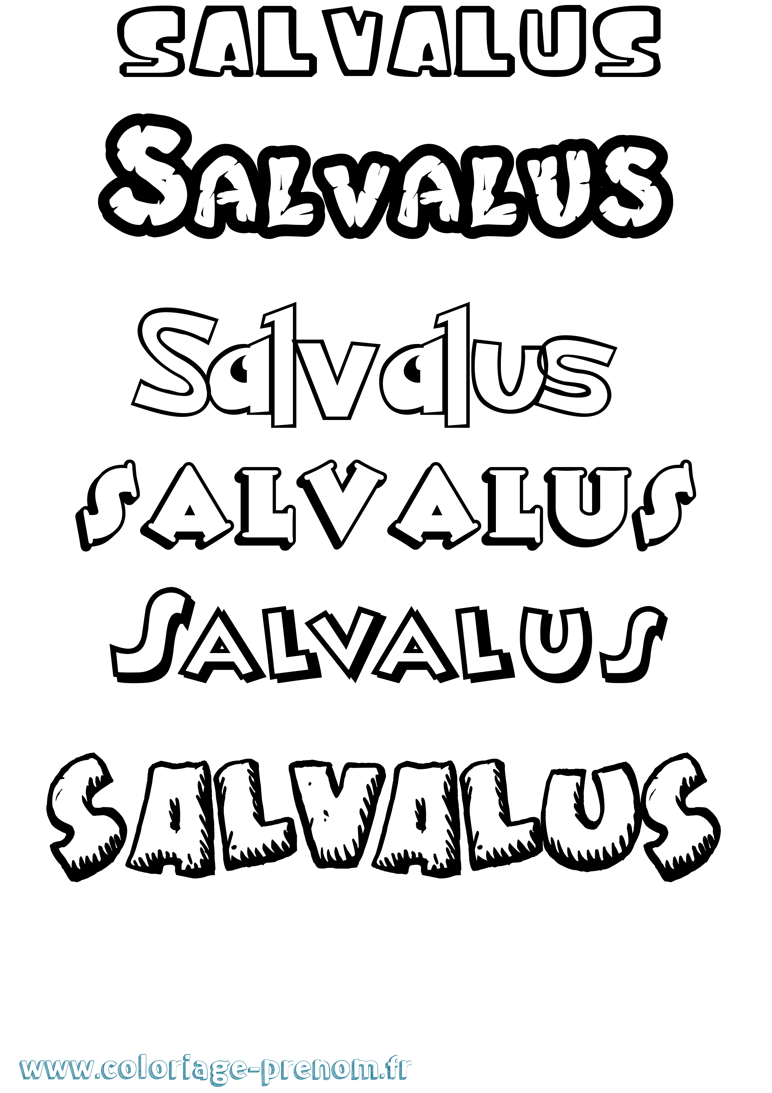 Coloriage prénom Salvalus Dessin Animé