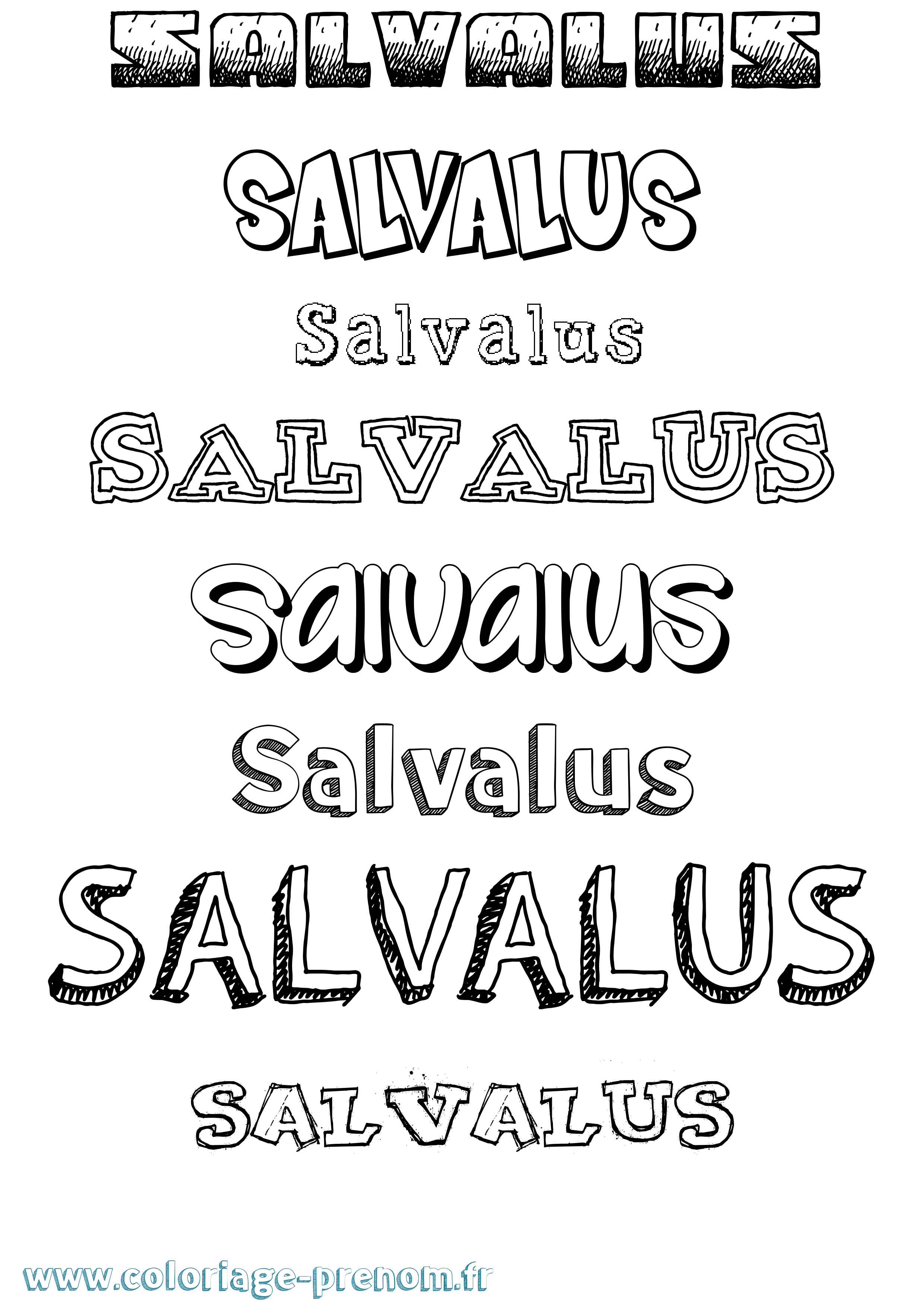 Coloriage prénom Salvalus Dessiné