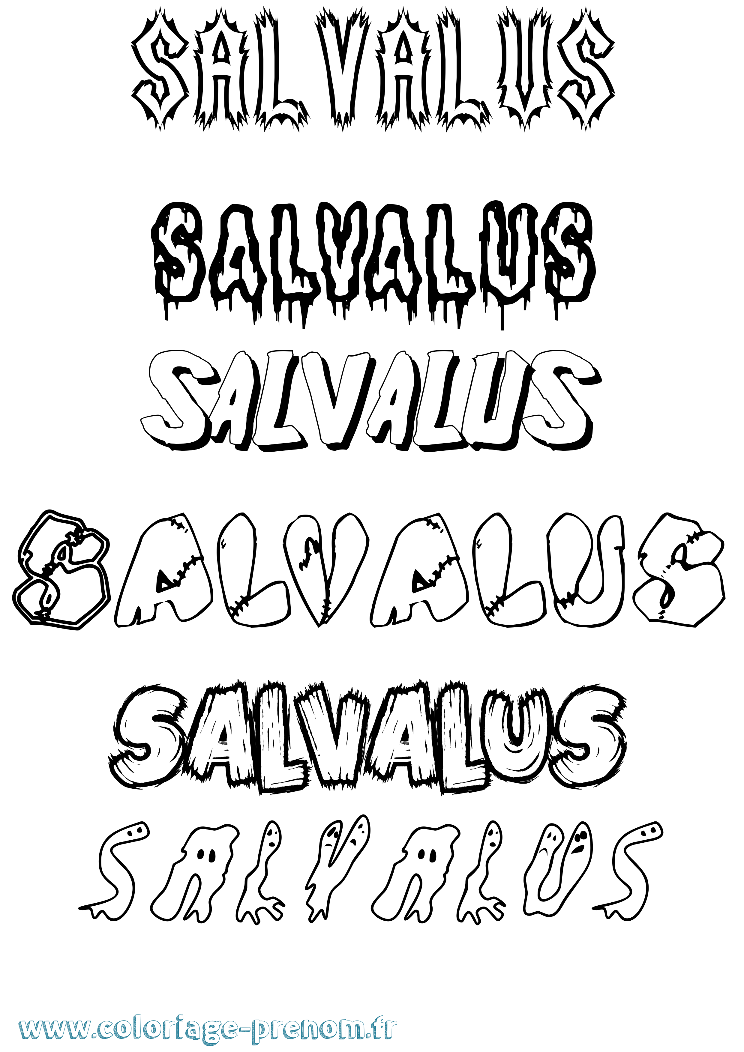 Coloriage prénom Salvalus Frisson