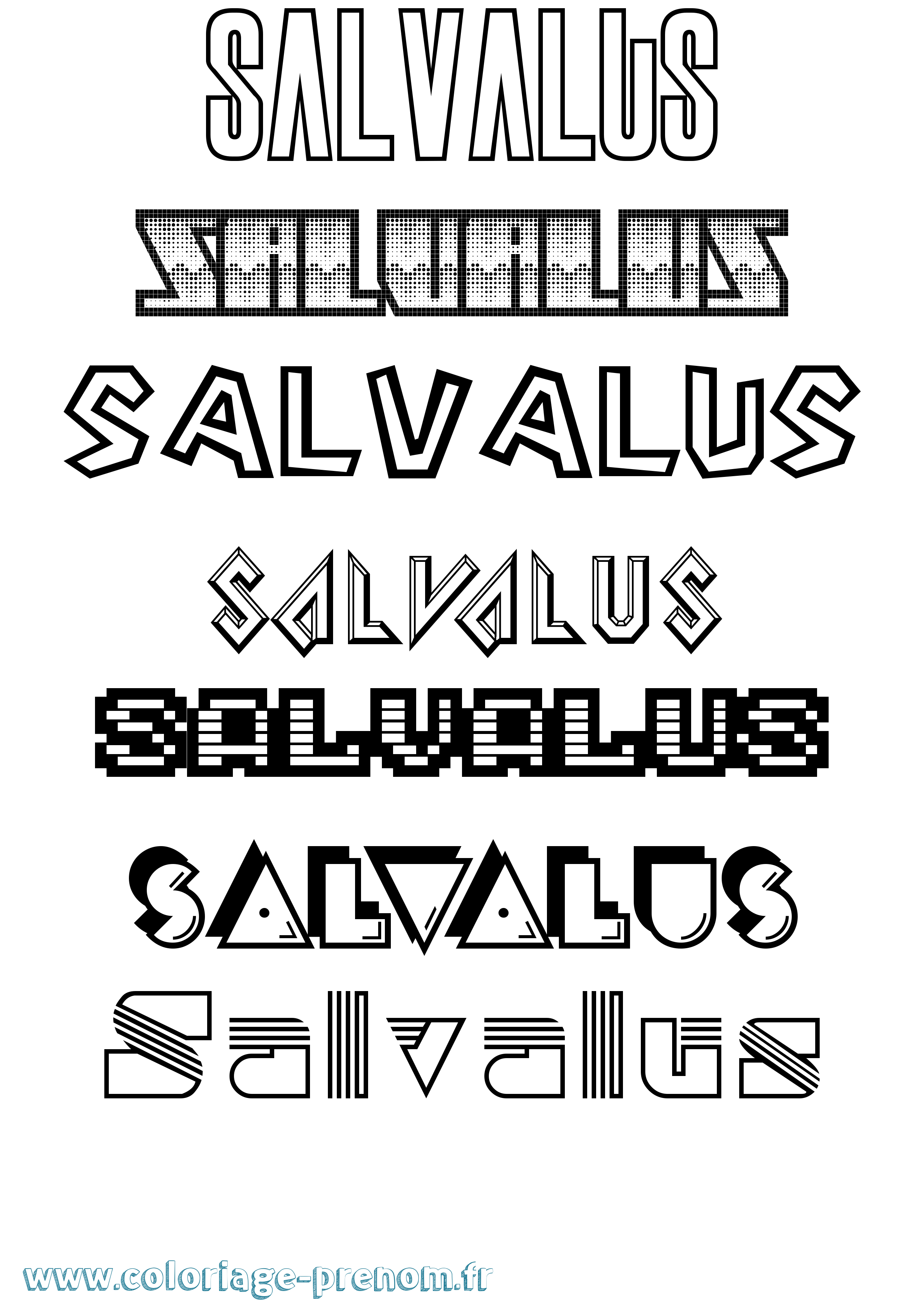 Coloriage prénom Salvalus Jeux Vidéos