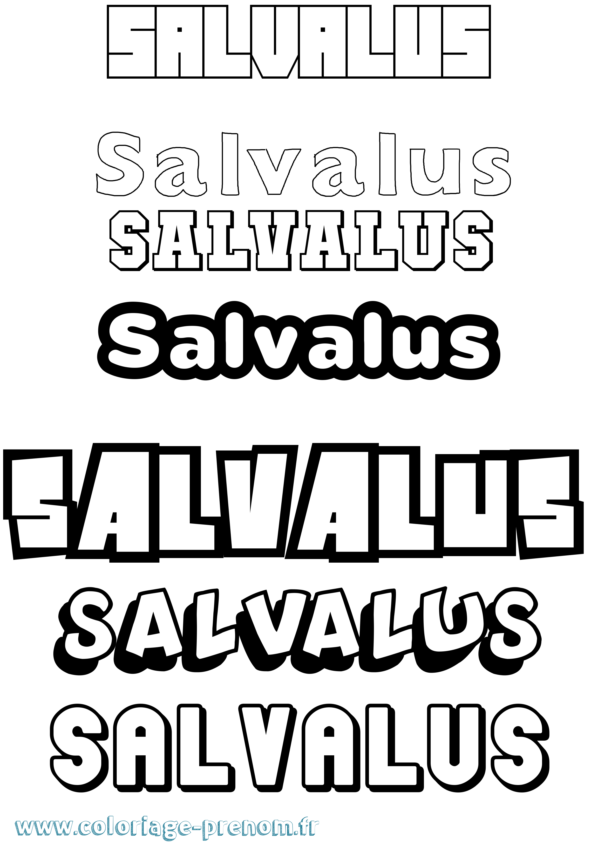 Coloriage prénom Salvalus Simple