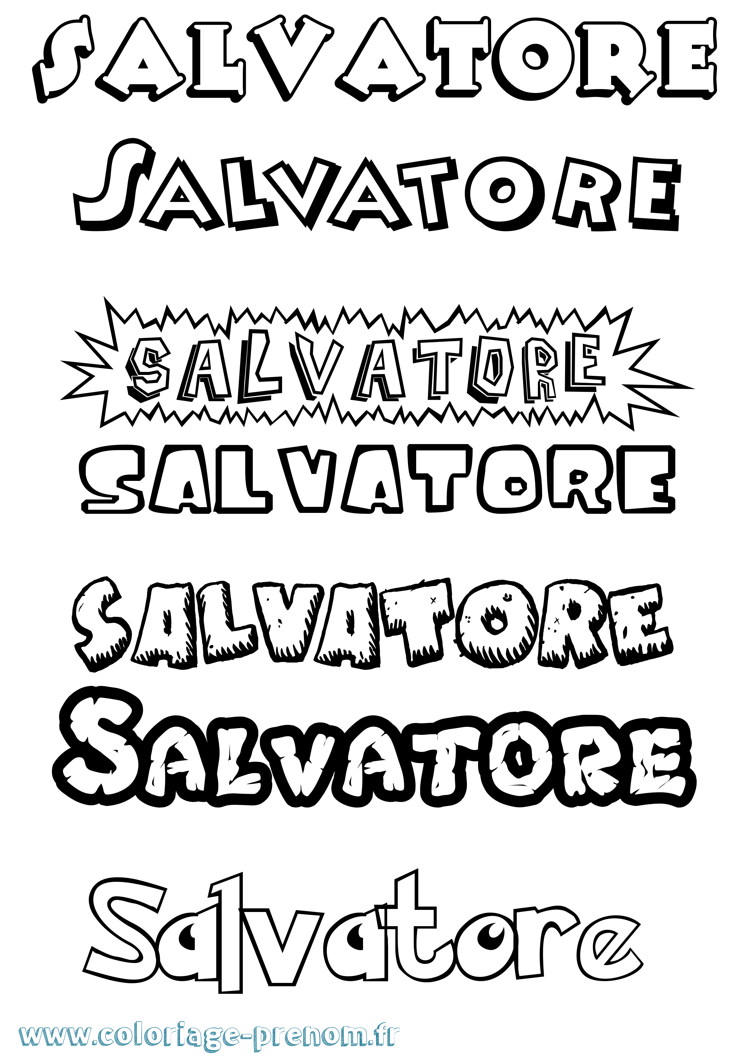 Coloriage Salvatore Dessin Animé Coloriage prénom Salvatore Dessin Animé