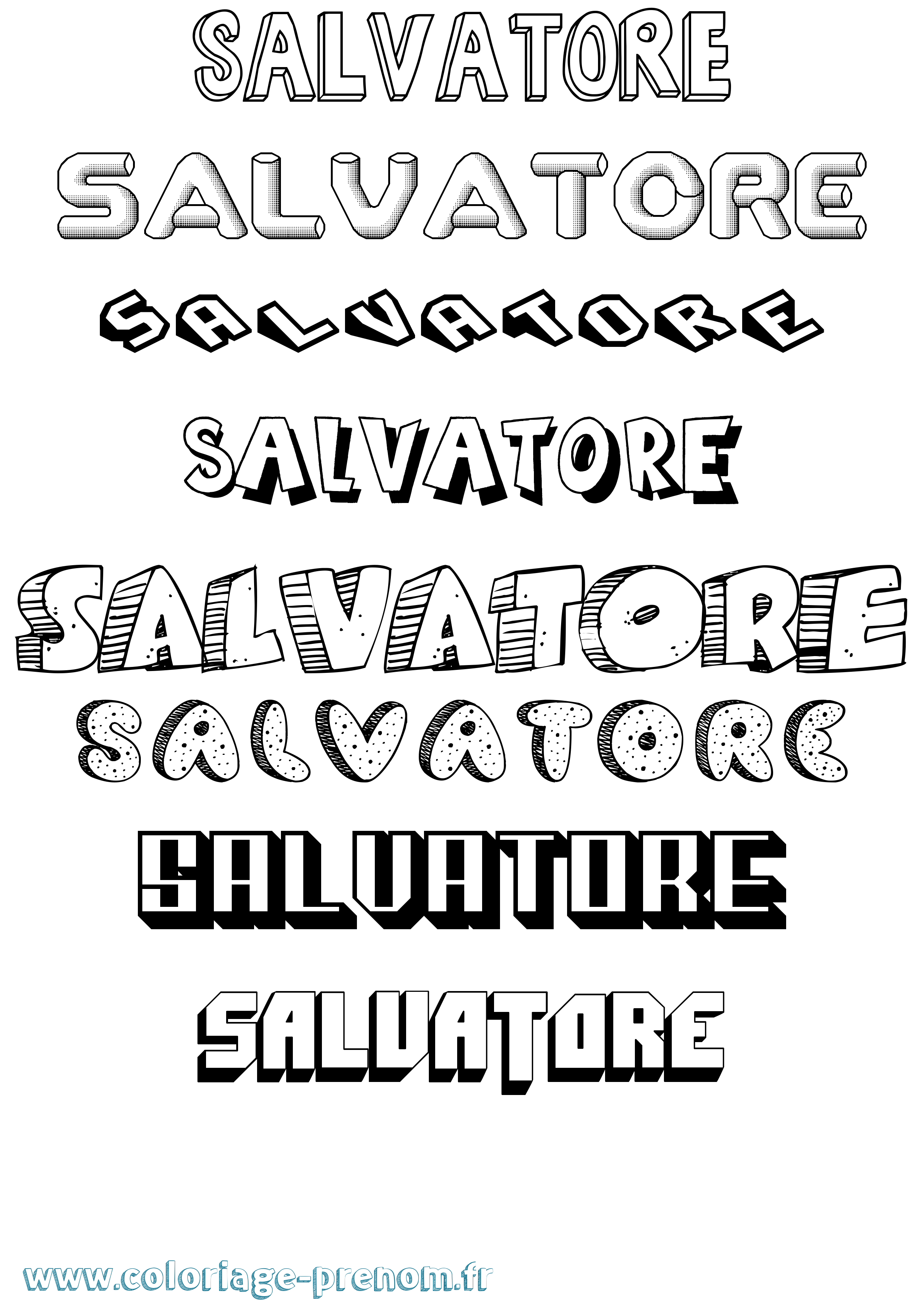 Coloriage Salvatore Effet 3D Coloriage prénom Salvatore Effet 3D