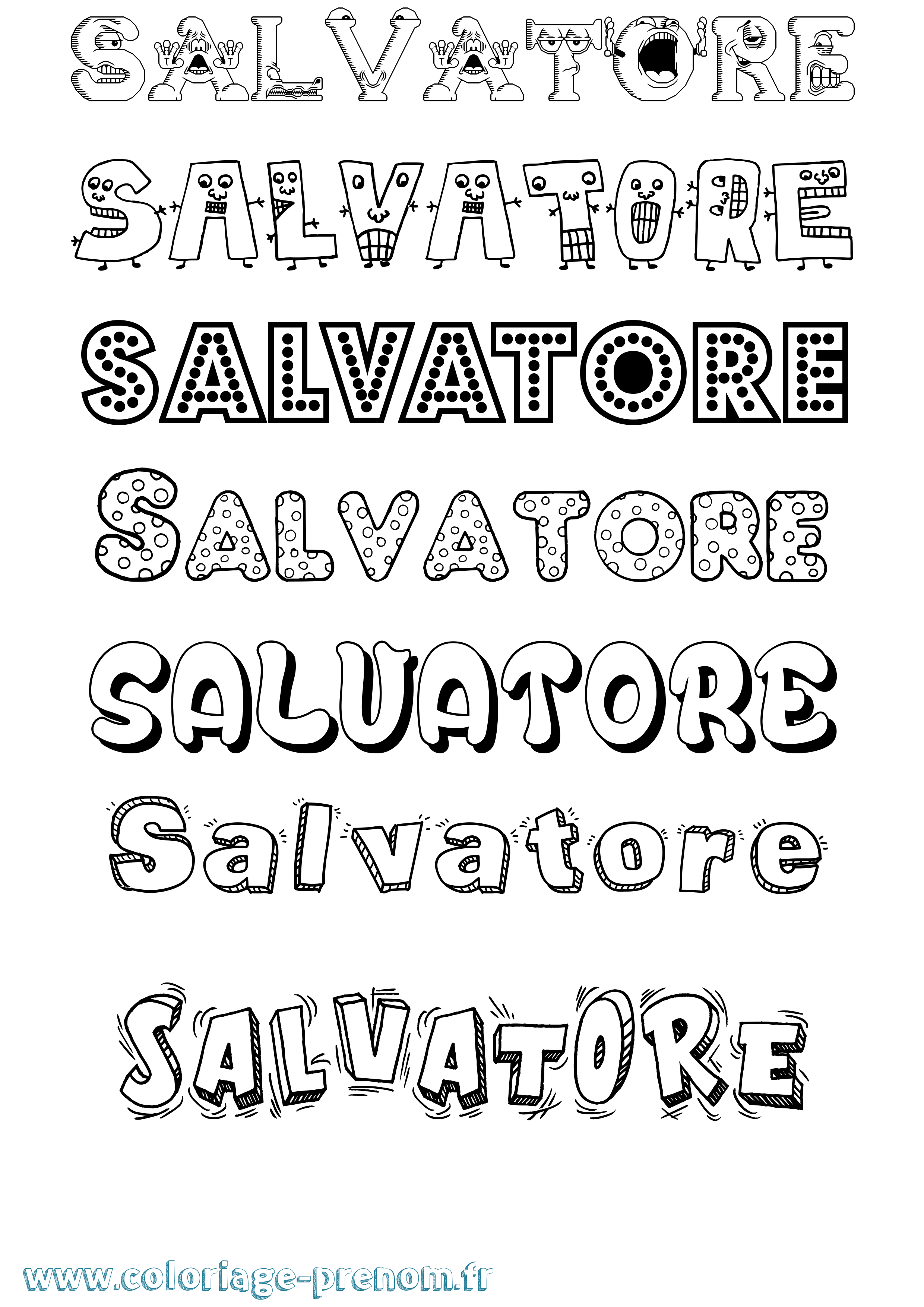 Coloriage Salvatore Fun Coloriage prénom Salvatore Fun