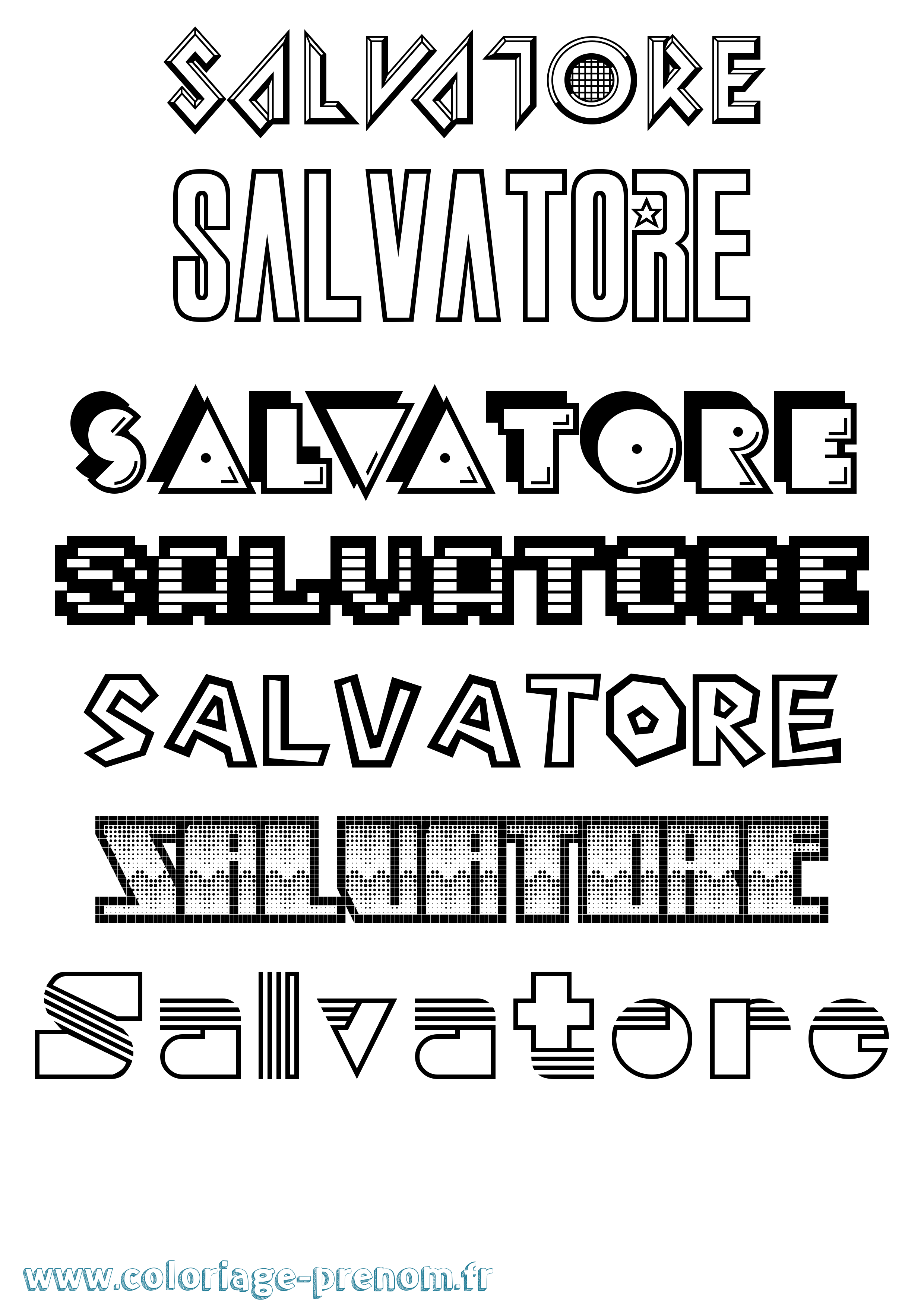 Coloriage Salvatore Jeux Vidéos Coloriage prénom Salvatore Jeux Vidéos