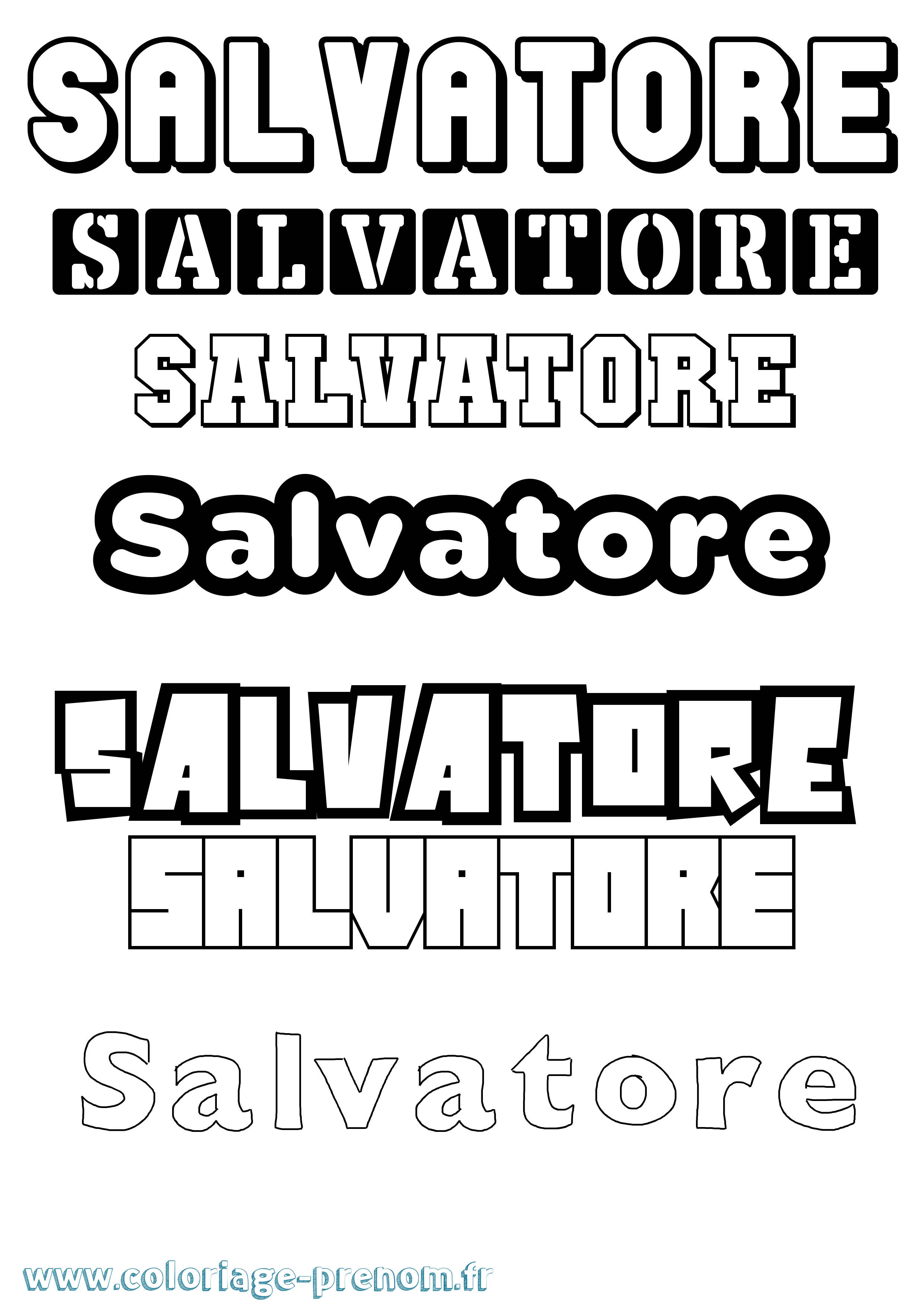 Coloriage Salvatore Simple Coloriage prénom Salvatore Simple