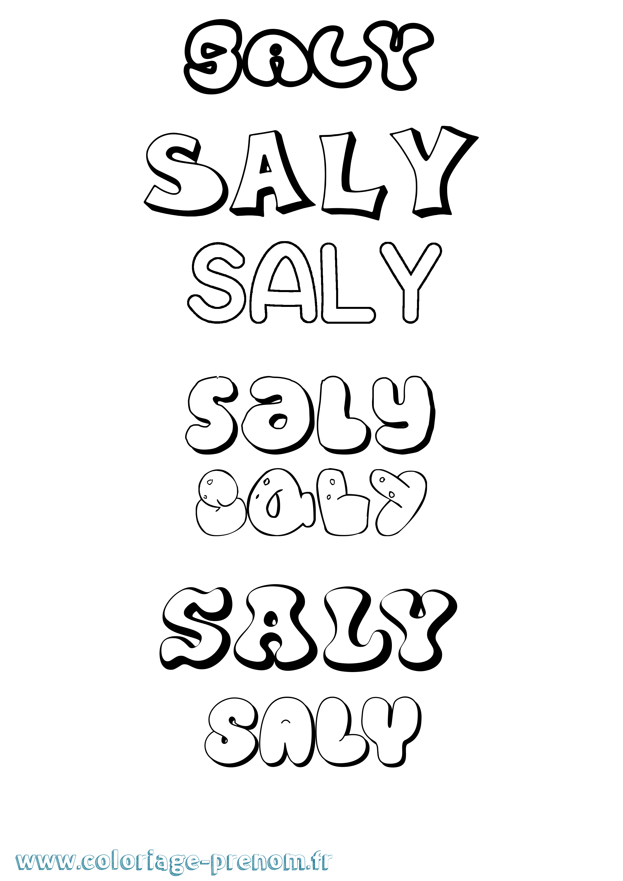 Coloriage Saly Bubble Coloriage prénom Saly Bubble