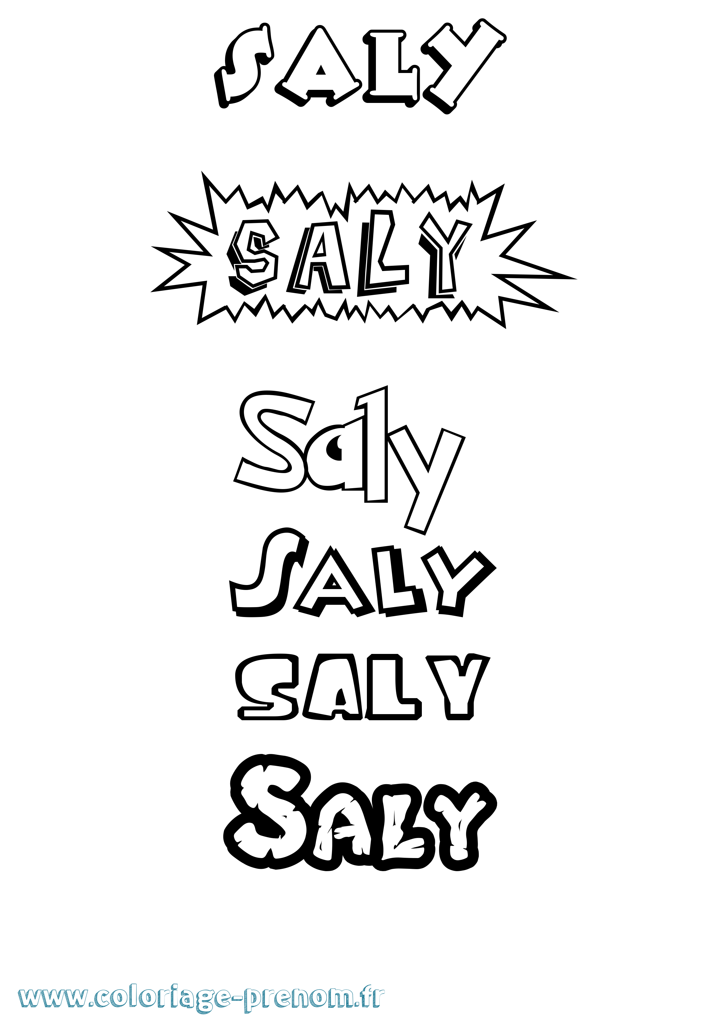 Coloriage Saly Dessin Animé Coloriage prénom Saly Dessin Animé