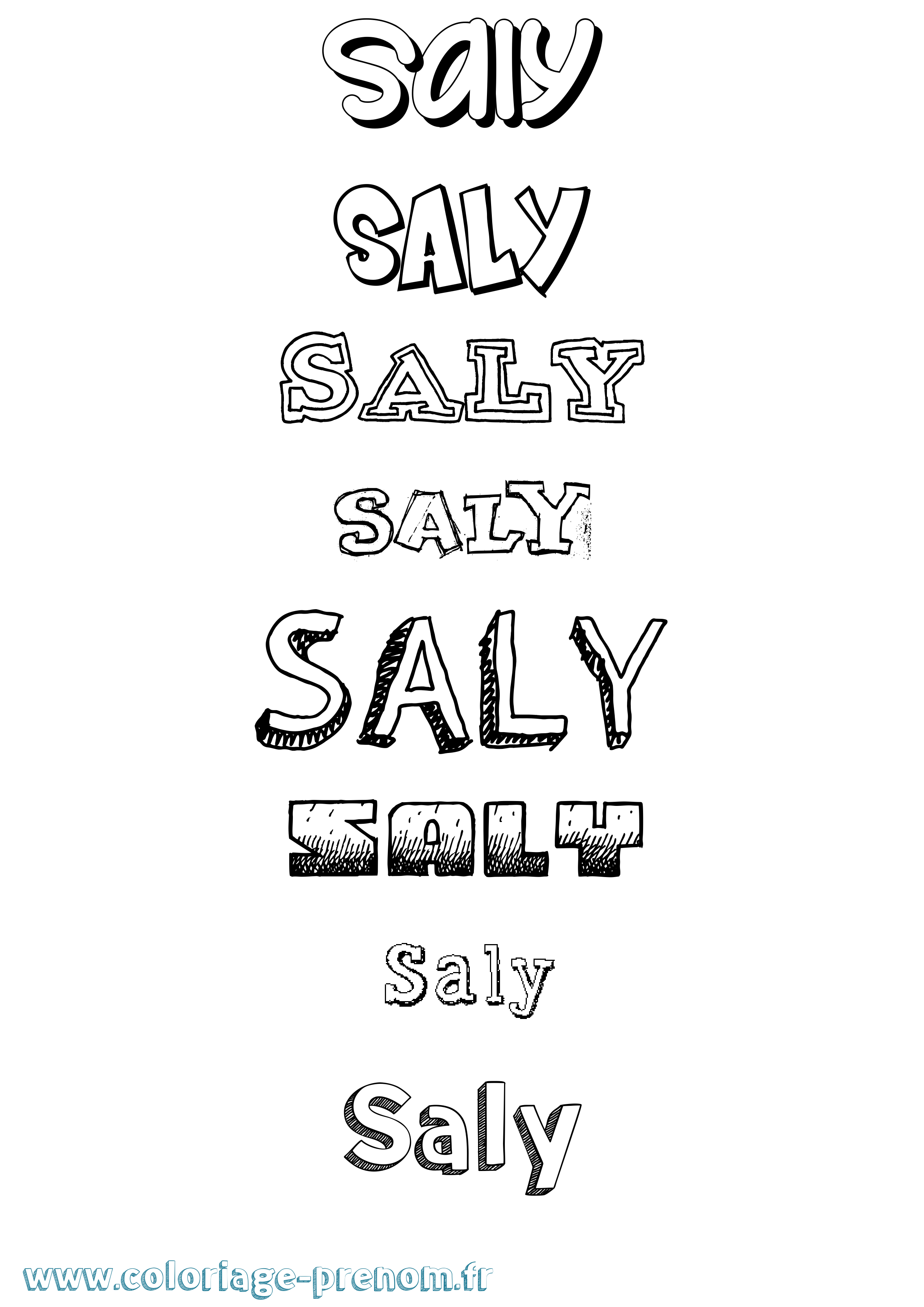 Coloriage Saly Dessiné Coloriage prénom Saly Dessiné