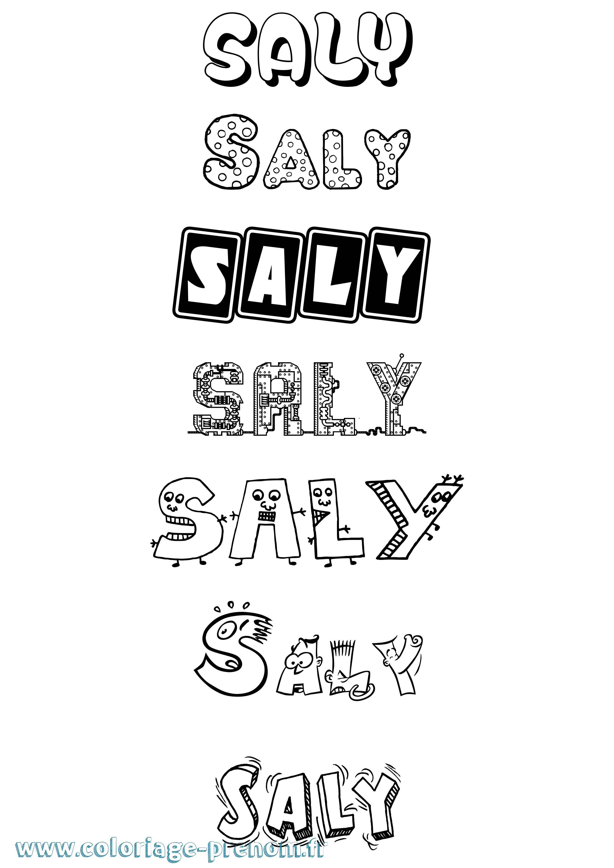 Coloriage Saly Fun Coloriage prénom Saly Fun