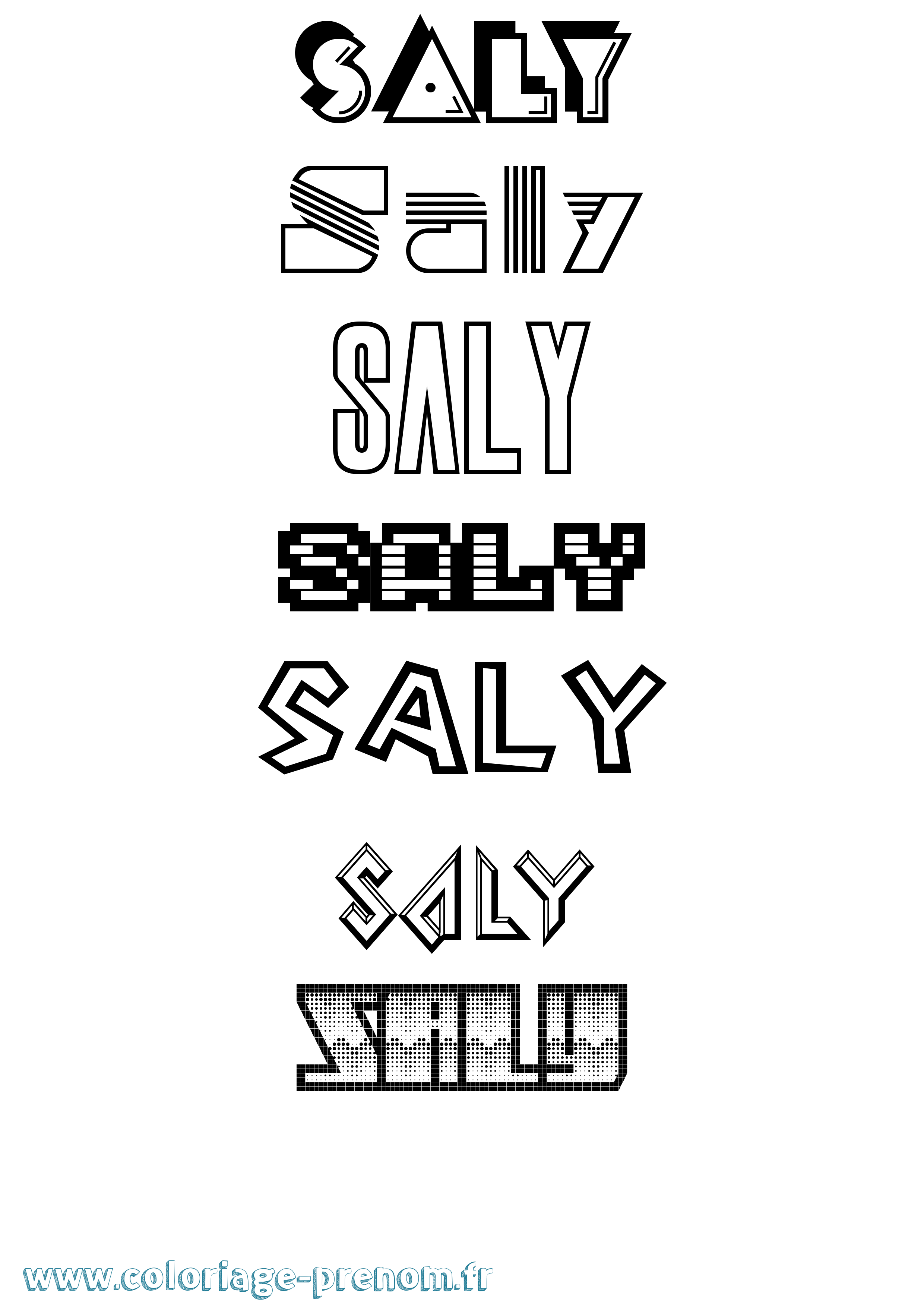 Coloriage Saly Jeux Vidéos Coloriage prénom Saly Jeux Vidéos