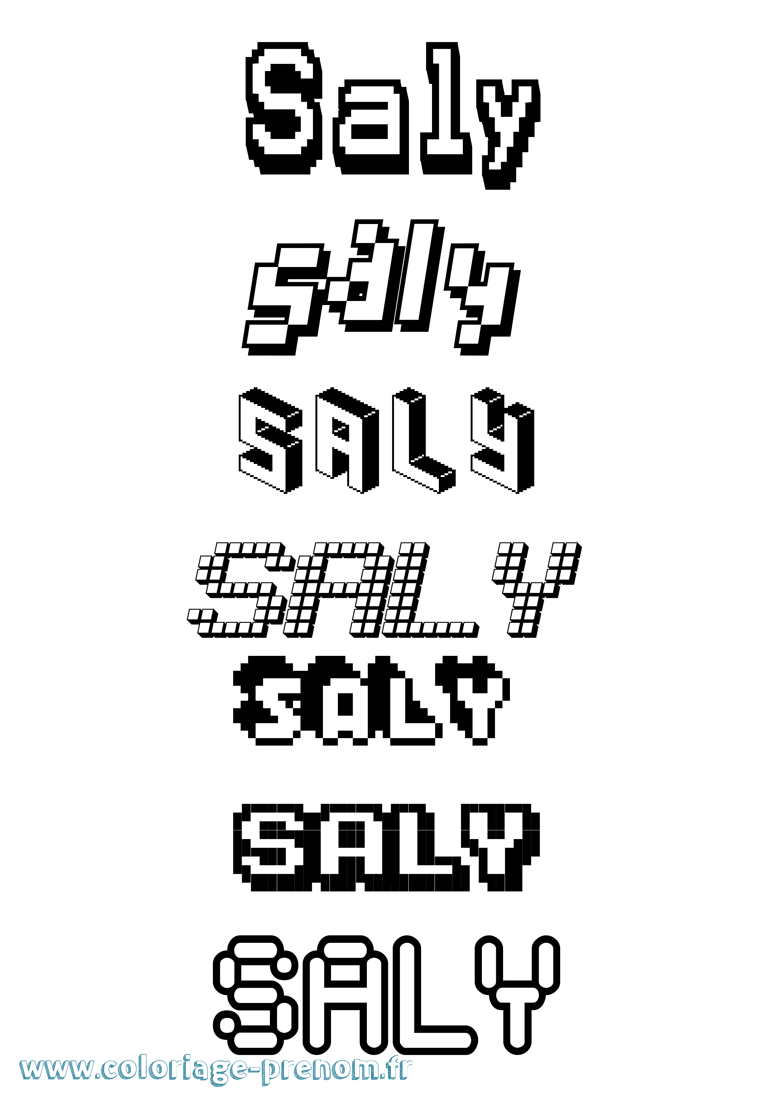 Coloriage Saly Pixel Coloriage prénom Saly Pixel