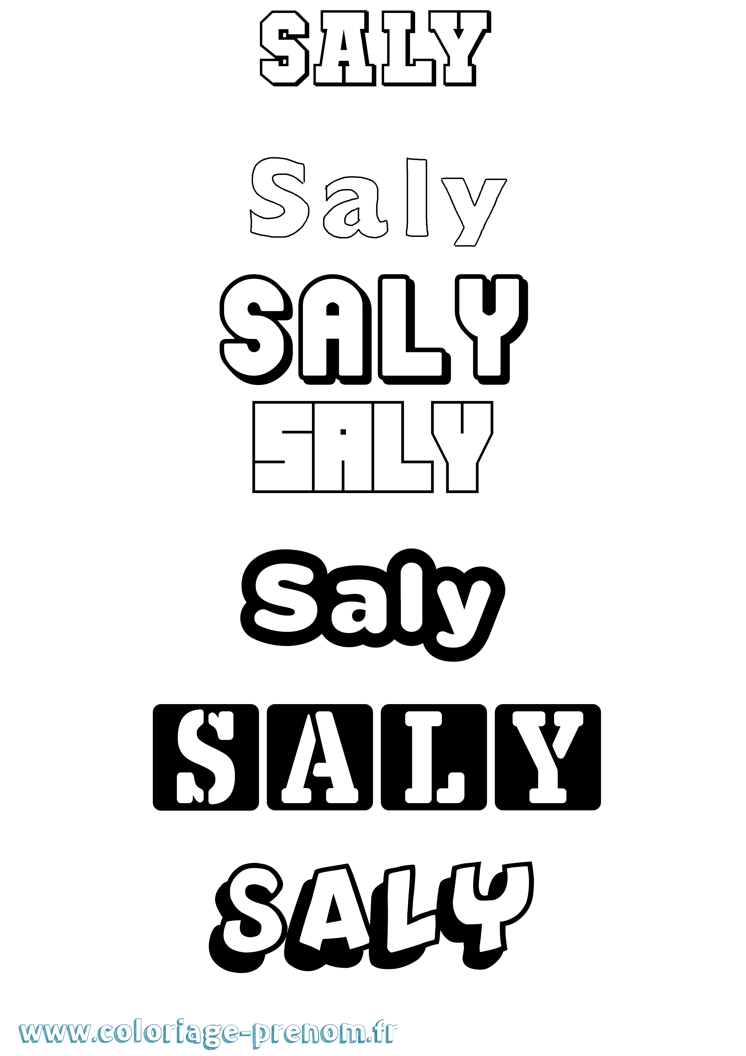 Coloriage Saly Simple Coloriage prénom Saly Simple