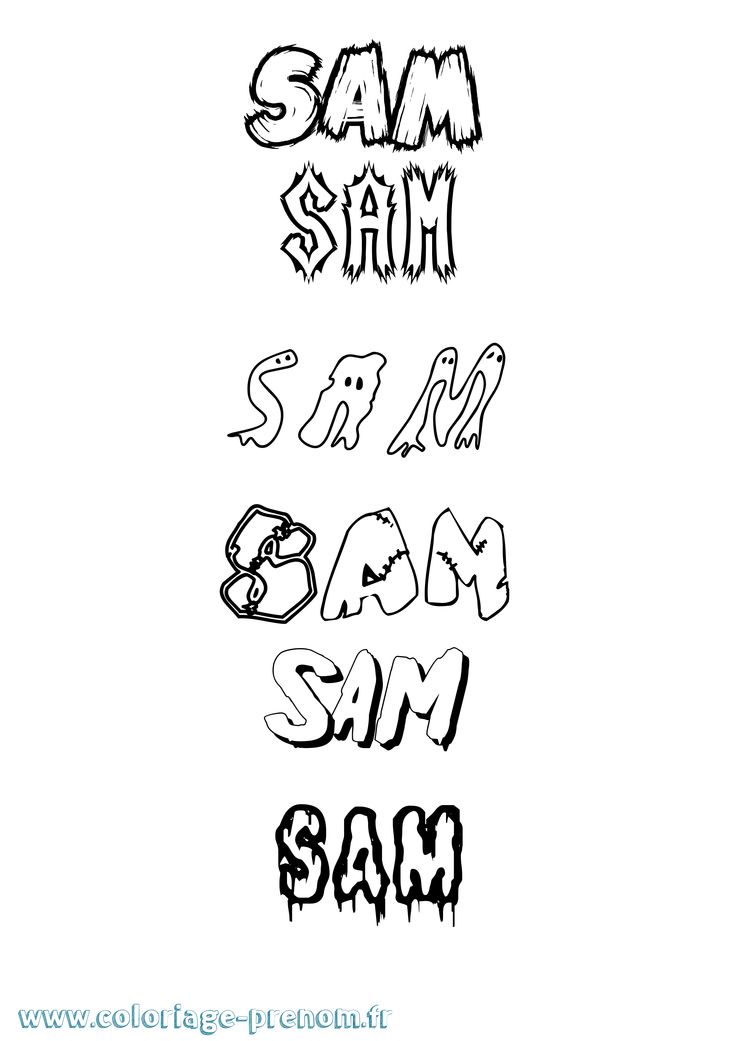 Coloriage Sam Coloriage prénom Sam