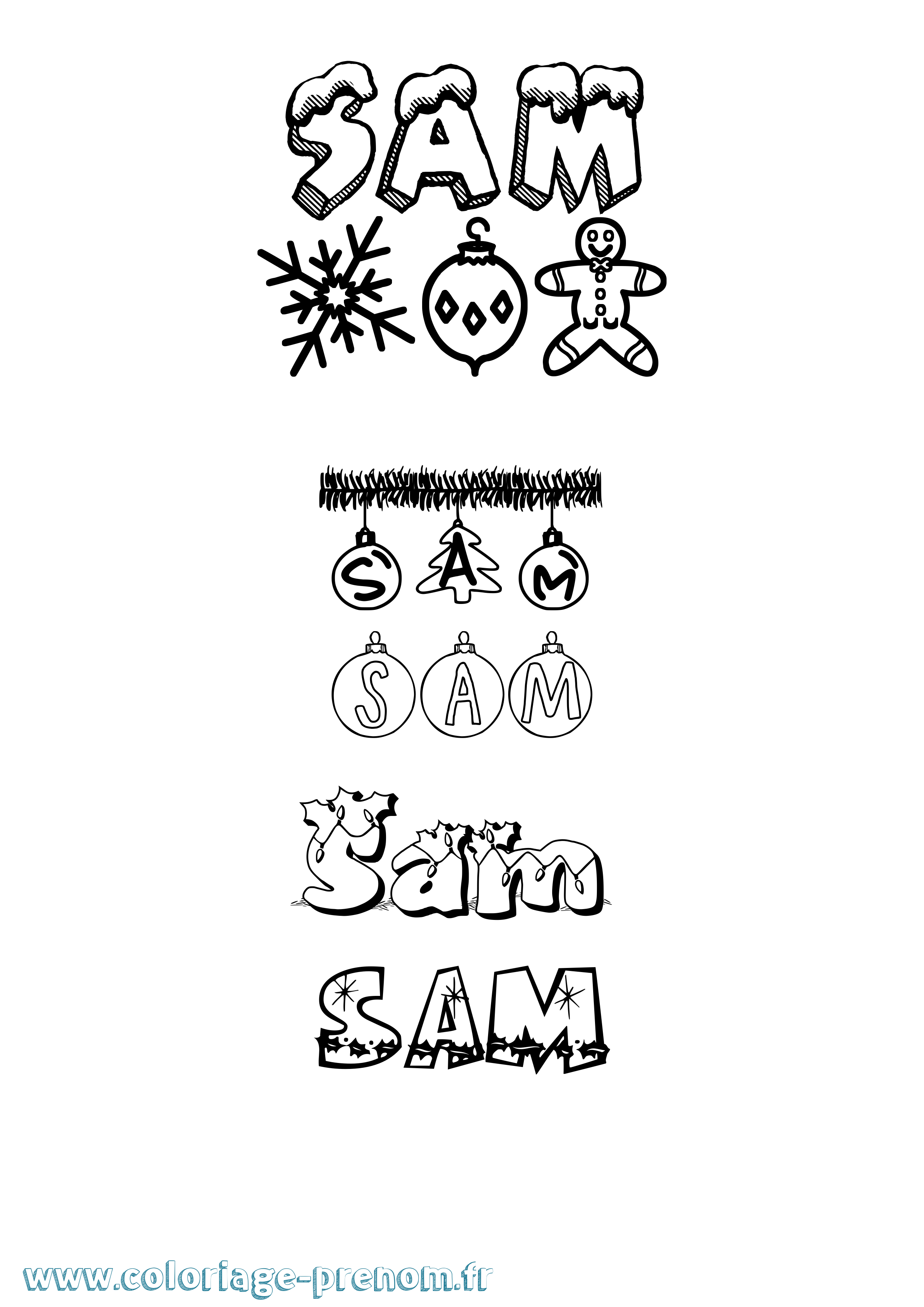 Coloriage Sam Coloriage prénom Sam