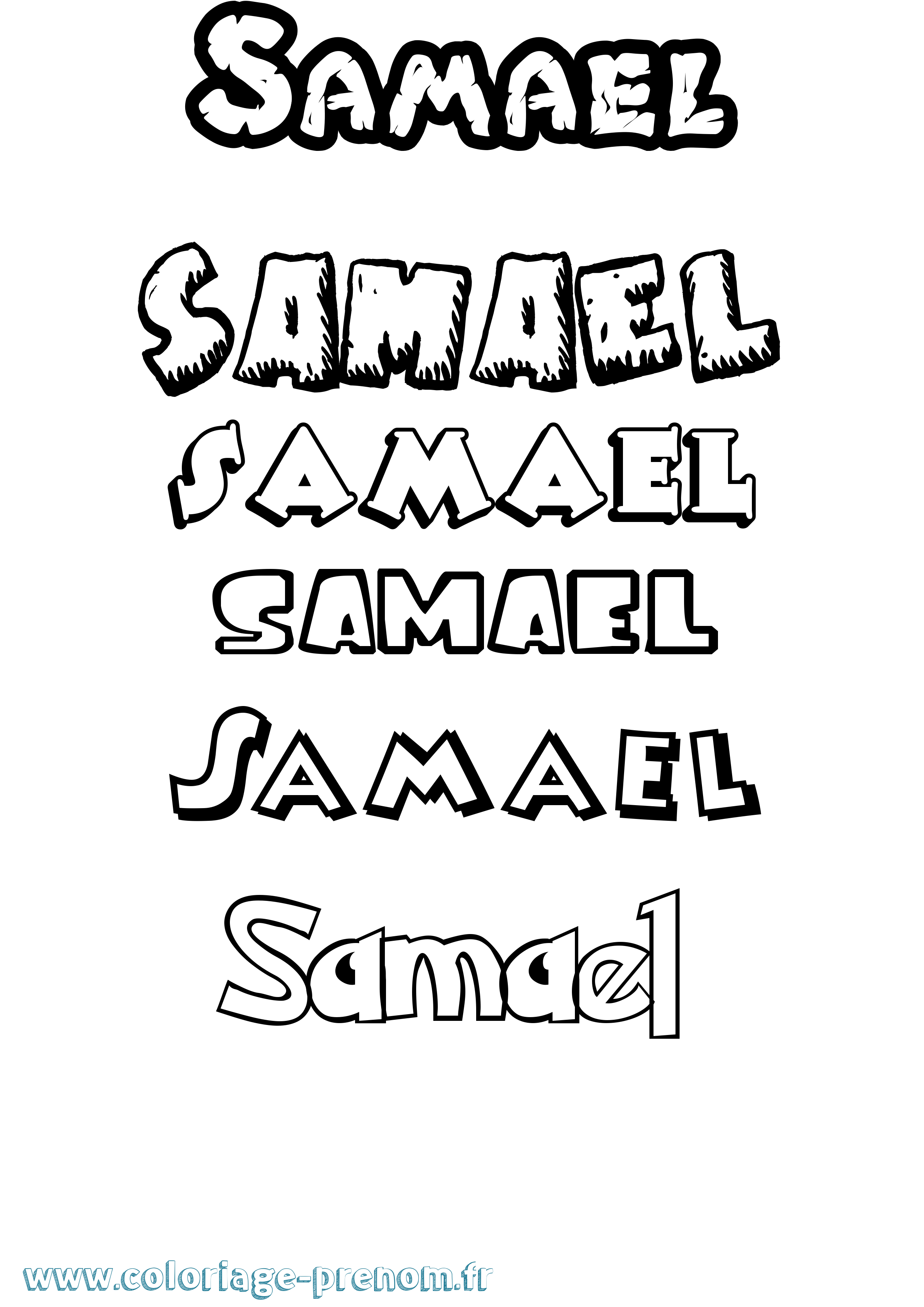 Coloriage prénom Samael Dessin Animé
