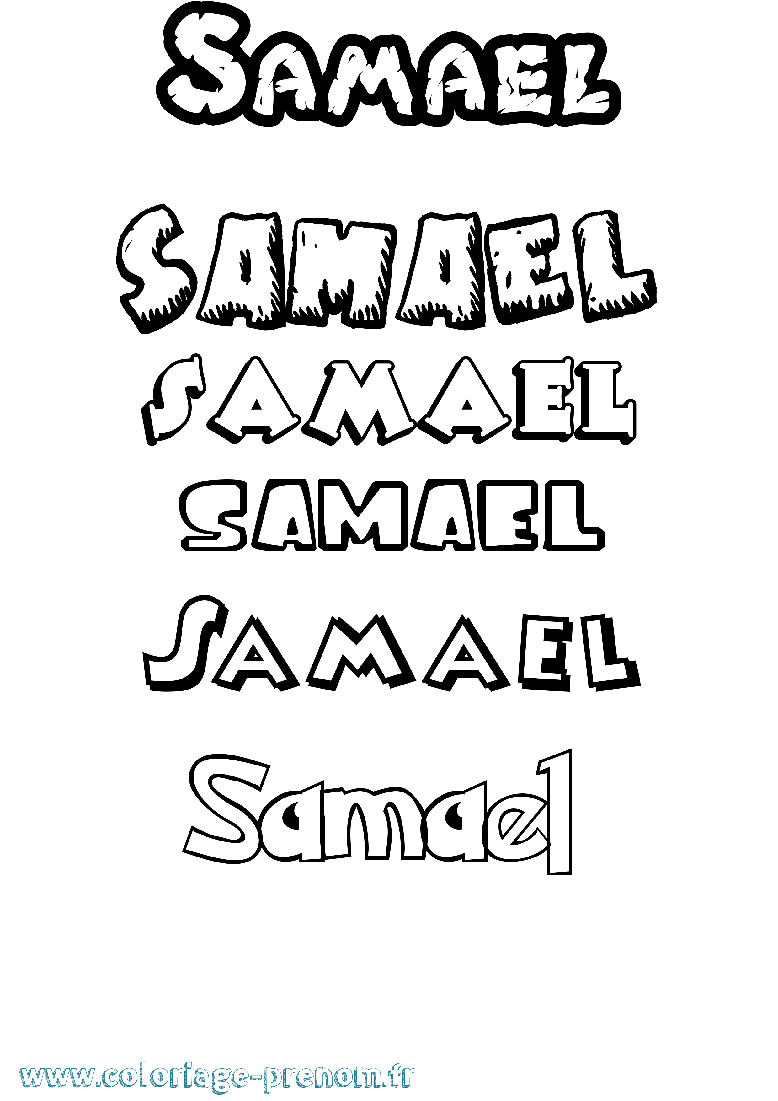 Coloriage Samael Dessin Animé Coloriage prénom Samael Dessin Animé