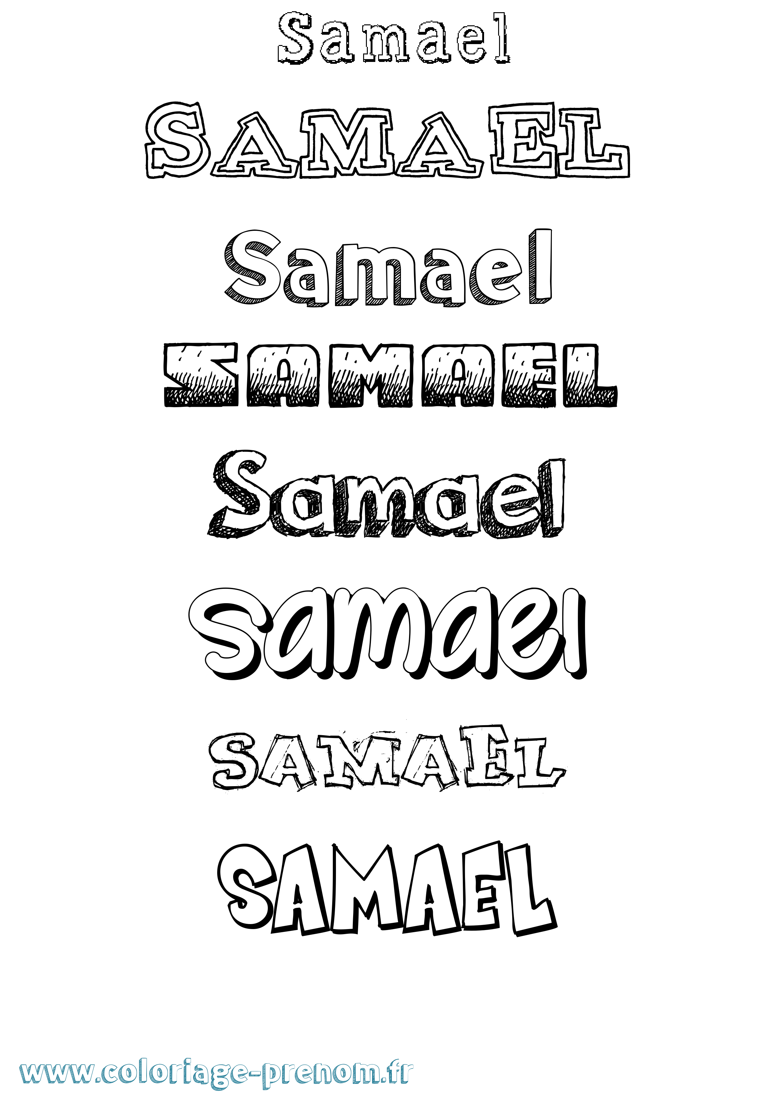 Coloriage prénom Samael Dessiné