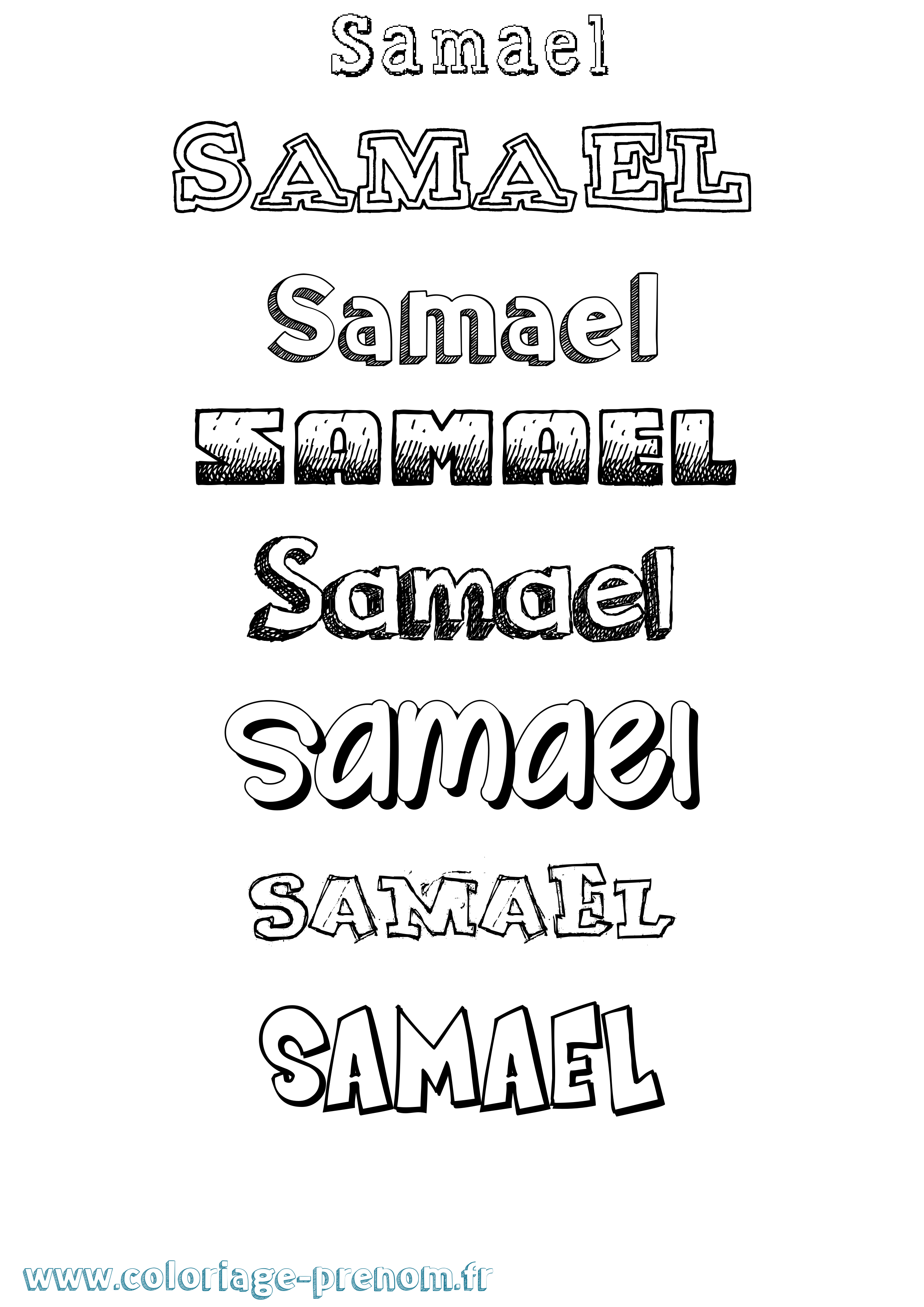 Coloriage Samael Dessiné Coloriage prénom Samael Dessiné