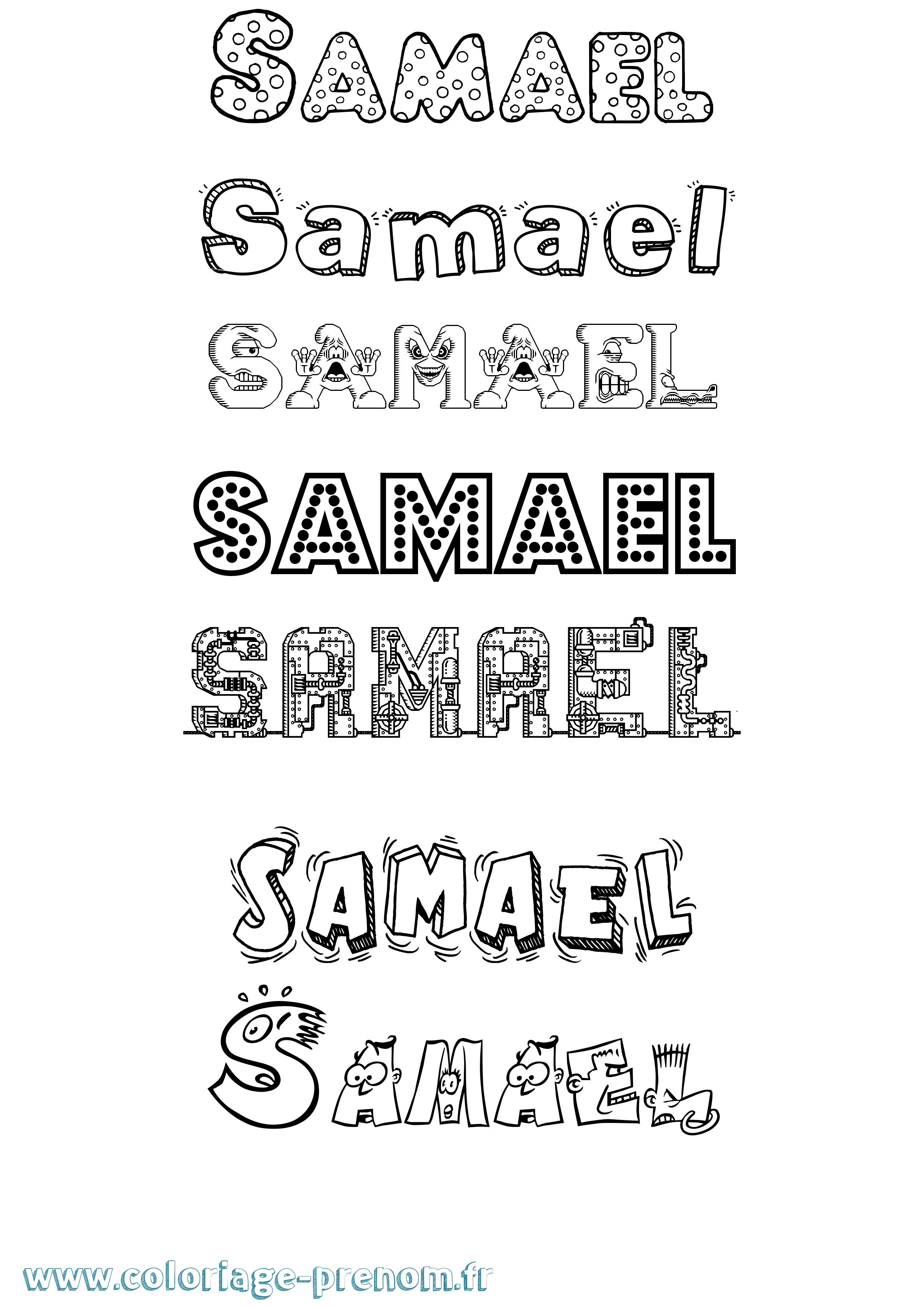 Coloriage Samael Fun Coloriage prénom Samael Fun
